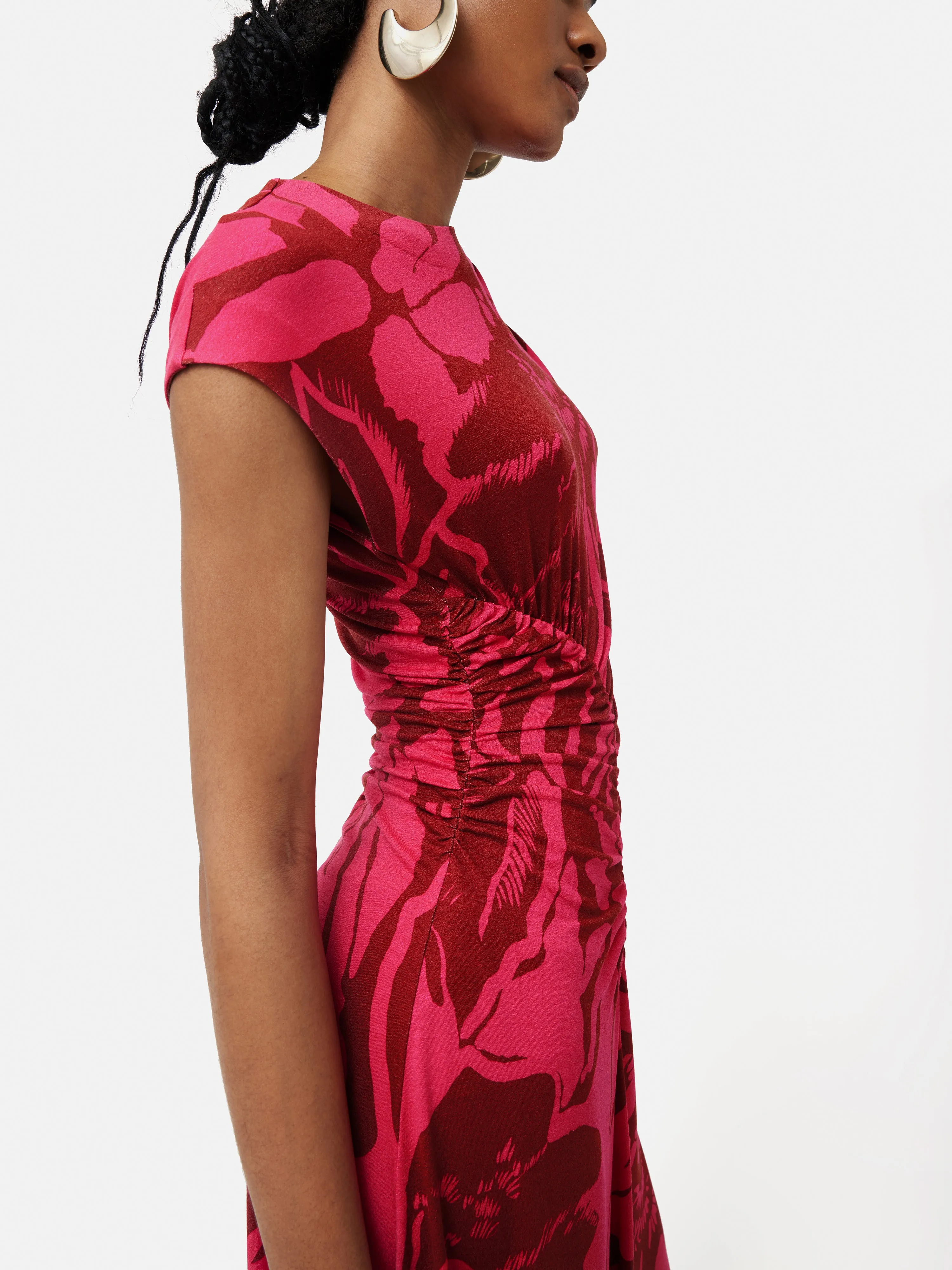 Strokes Floral Pleat Dress | Pink sold by Jigsaw product image thumbnail 2