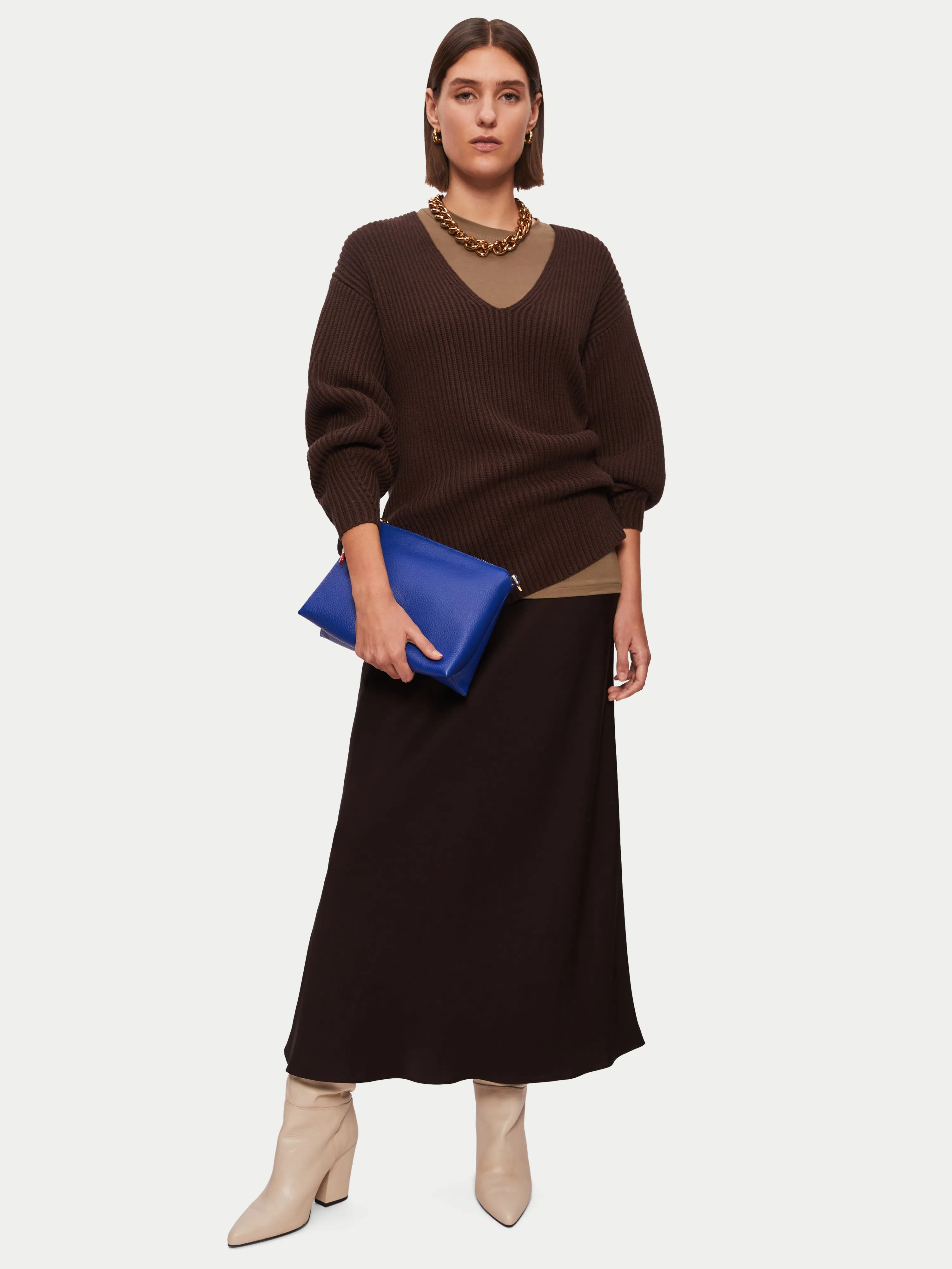 Supima Cotton Crew Neck Tee | Khaki sold by Jigsaw product image thumbnail 2