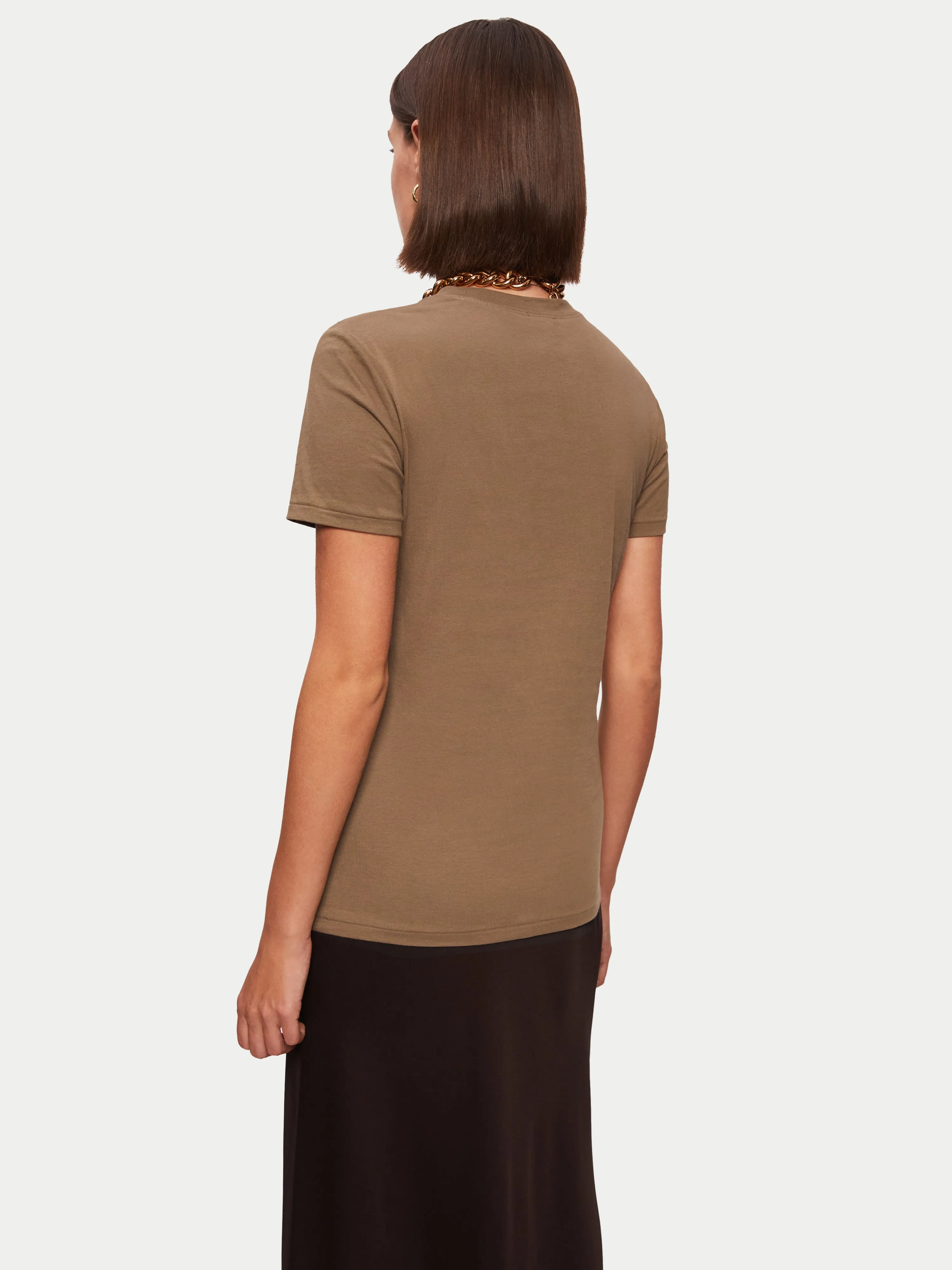 Supima Cotton Crew Neck Tee | Khaki sold by Jigsaw product image thumbnail 5
