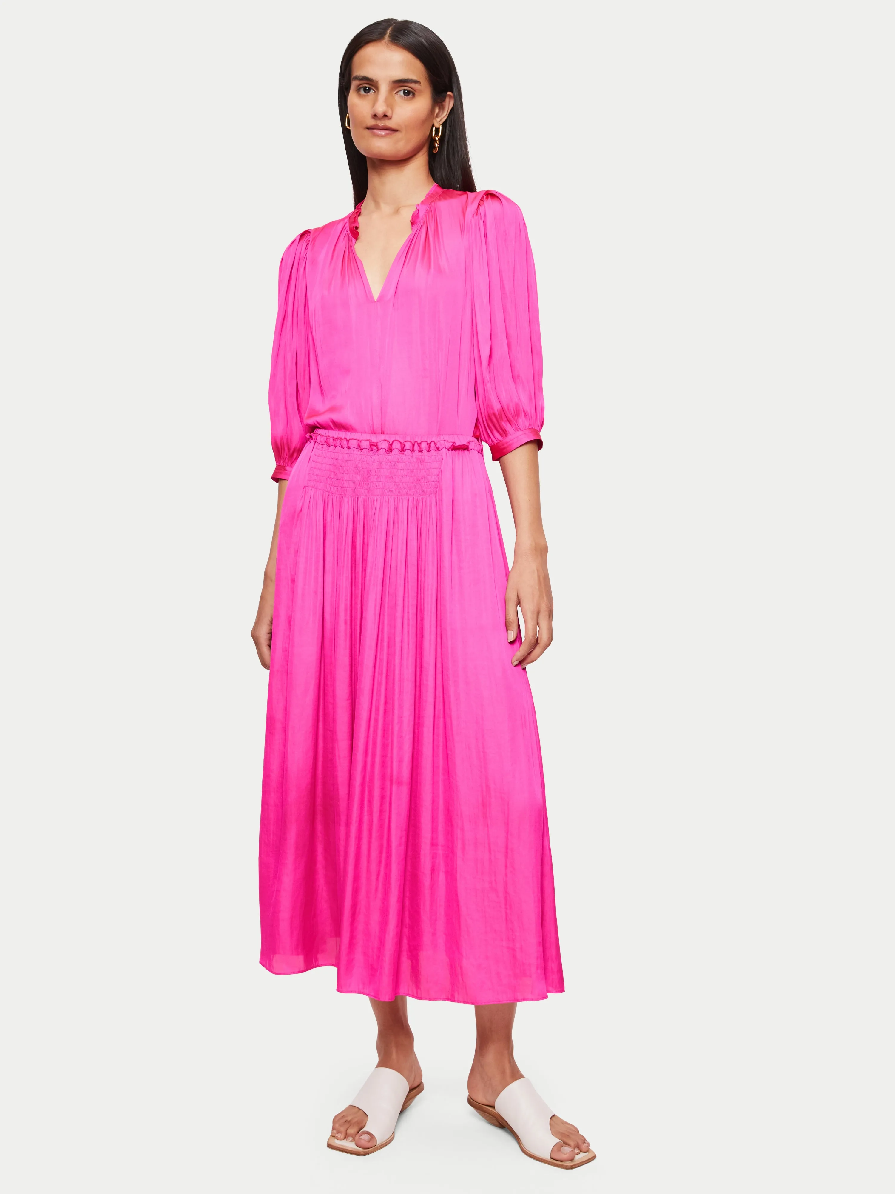 Cecily Satin Drape Top | Pink sold by Jigsaw product image thumbnail 2