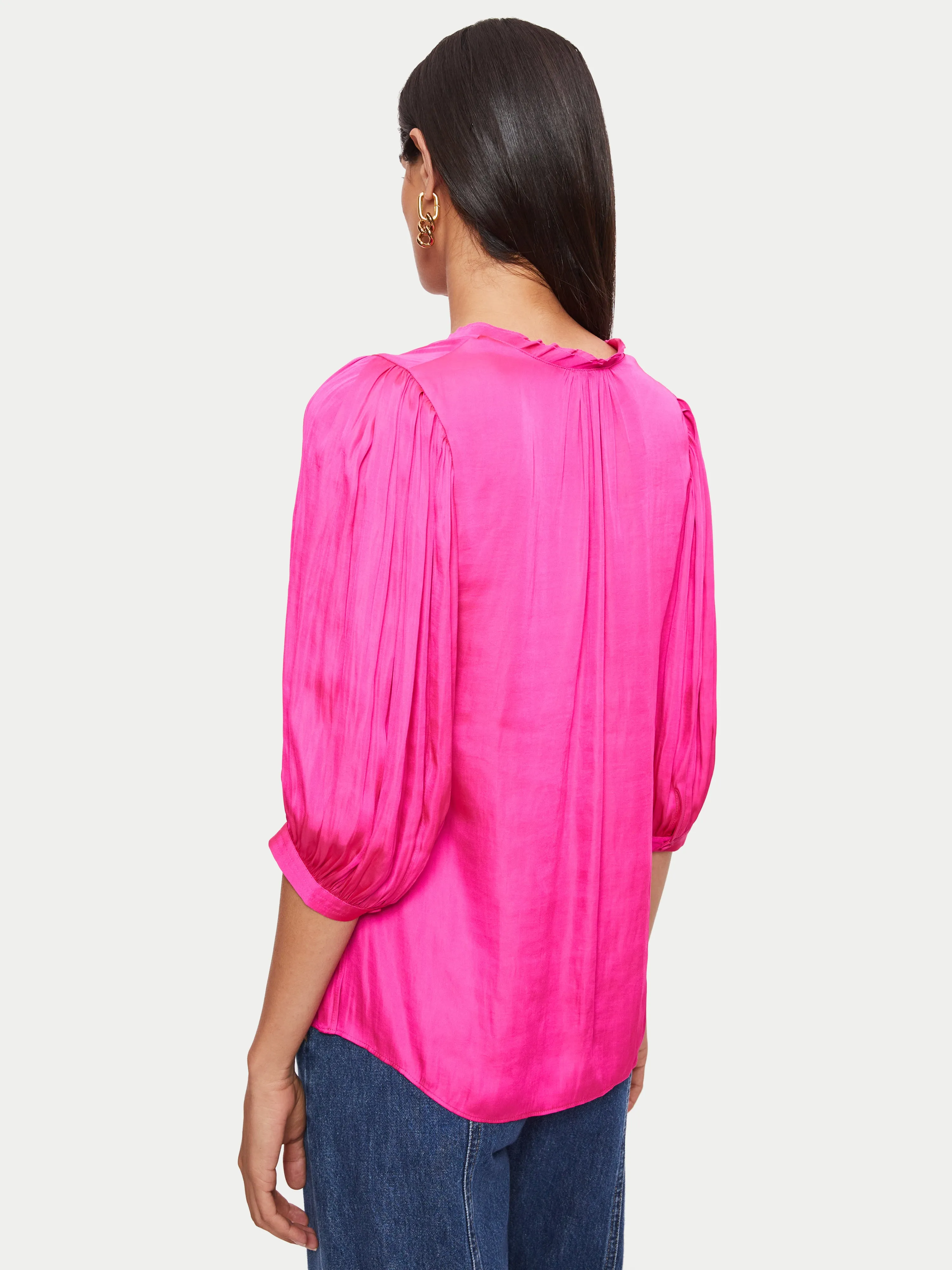 Cecily Satin Drape Top | Pink sold by Jigsaw product image thumbnail 5