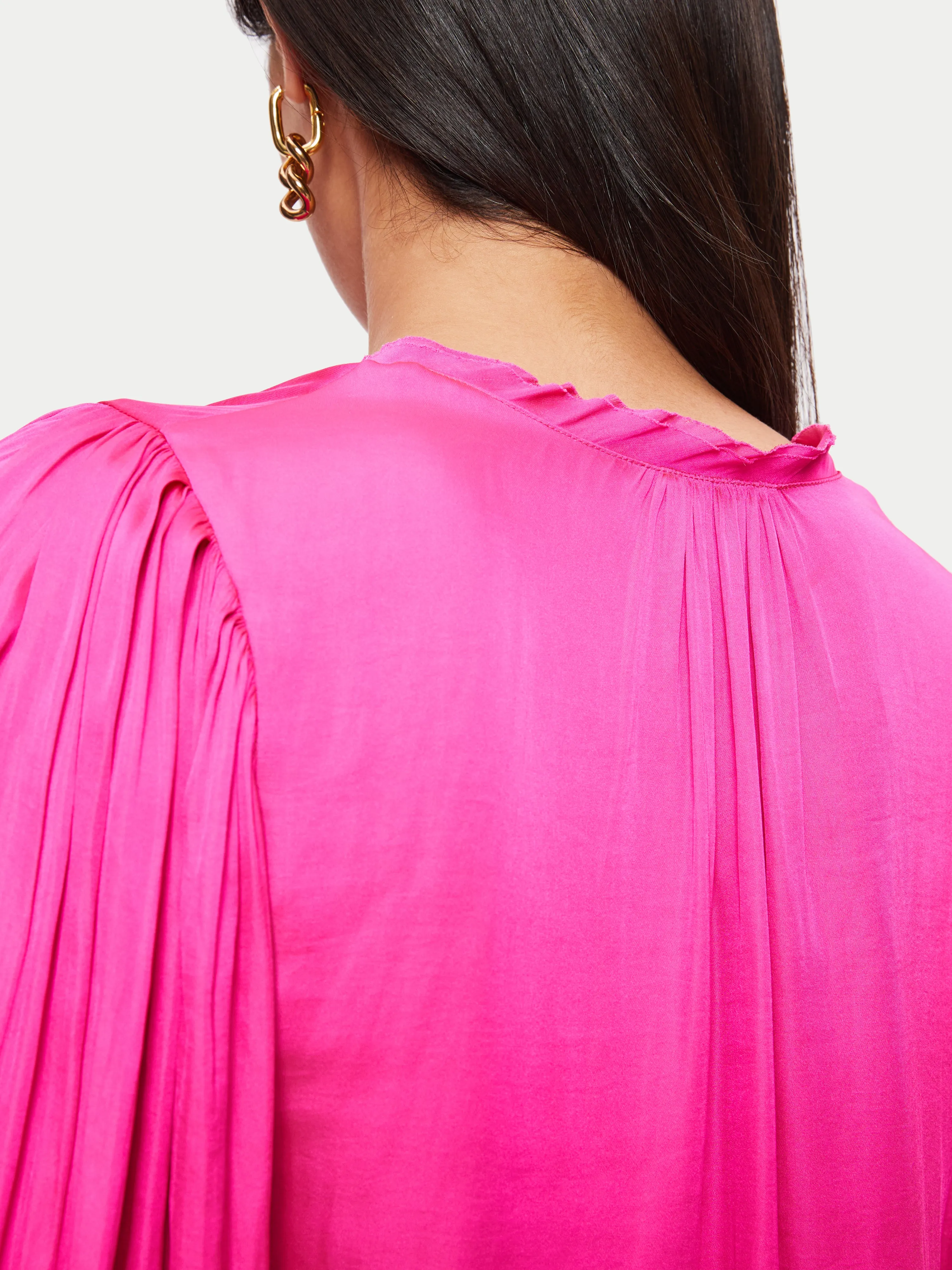 Cecily Satin Drape Top | Pink sold by Jigsaw product image thumbnail 4