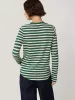 Cotton Slub Stripe Long Sleeve Tee | Green sold by Jigsaw
