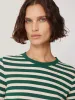 Cotton Slub Stripe Long Sleeve Tee | Green sold by Jigsaw