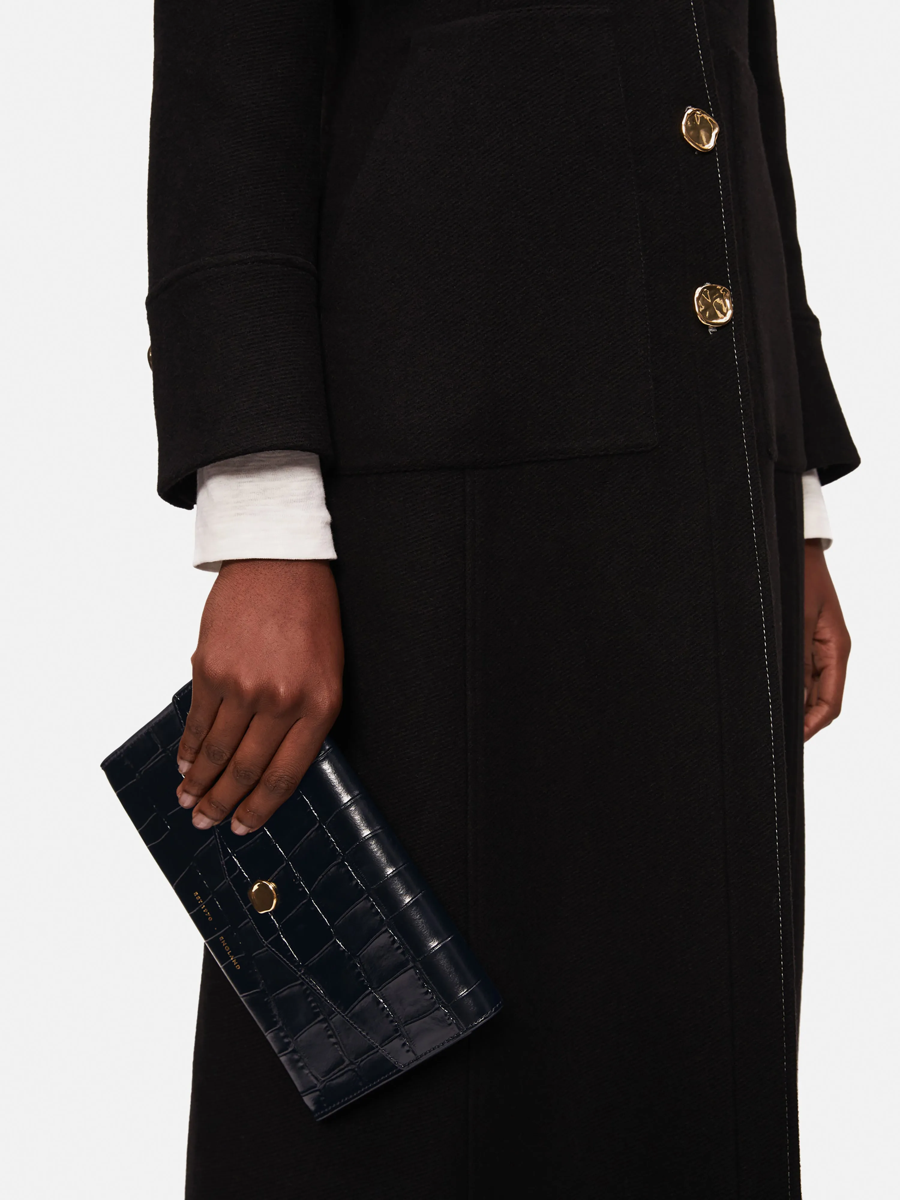 Megan Croc Leather Crossbody | Black sold by Jigsaw product image thumbnail 3