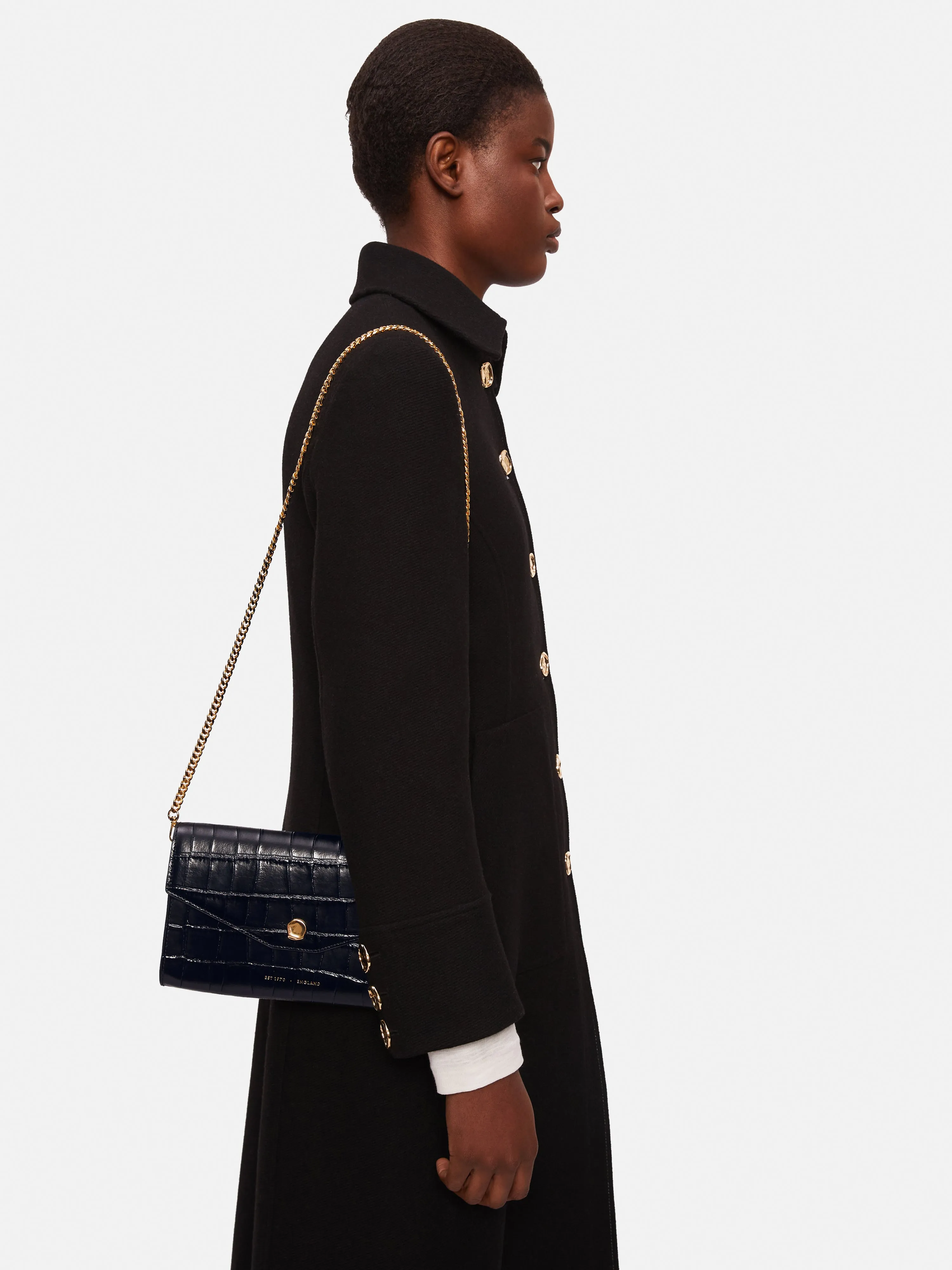 Megan Croc Leather Crossbody | Black sold by Jigsaw product image thumbnail 2