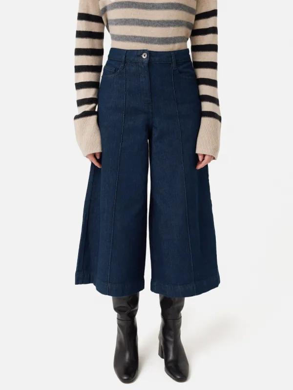 Seamed Denim Culotte | Indigo sold by Jigsaw