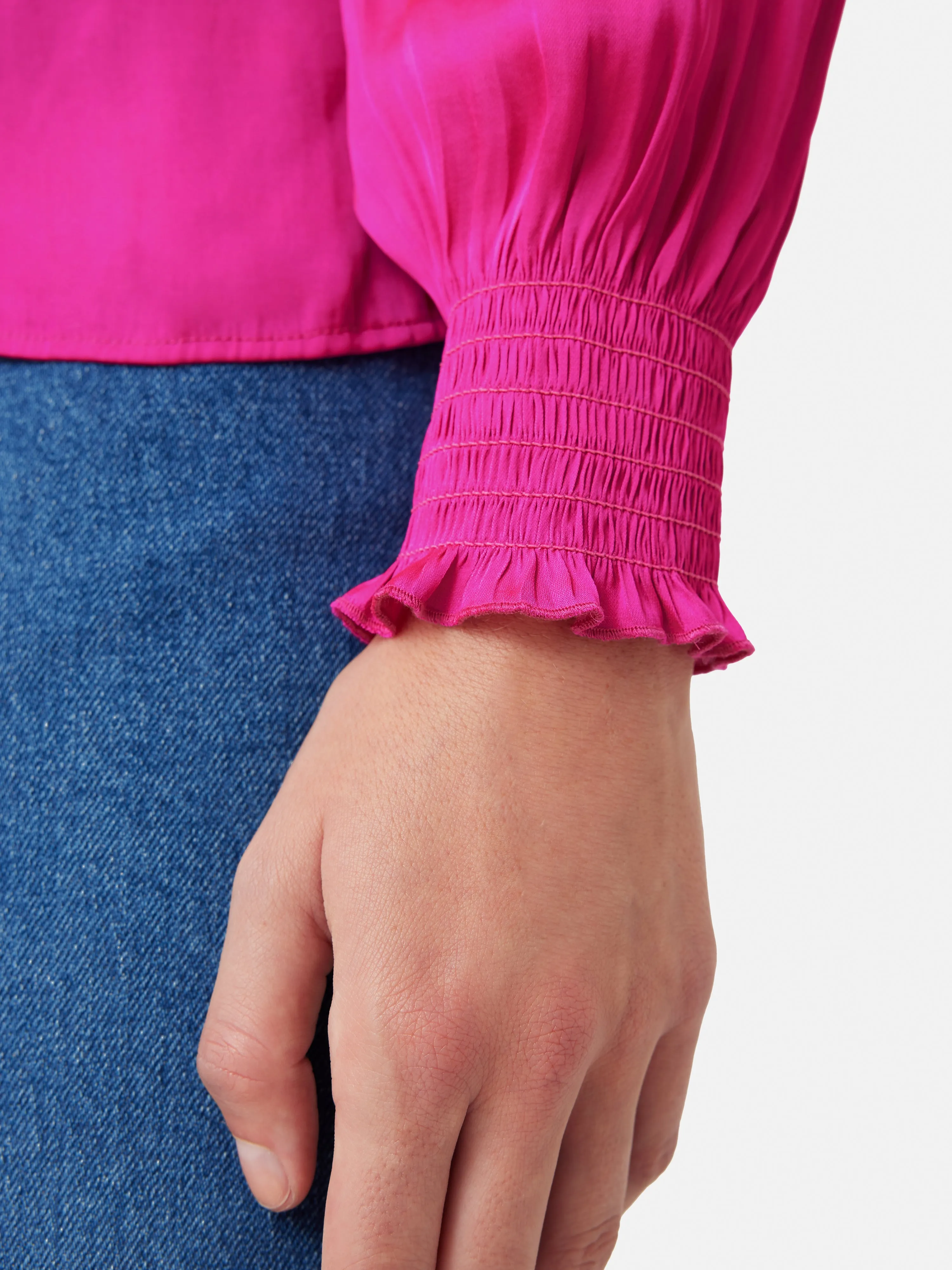 Recycled Satin Long Sleeve Top | Pink sold by Jigsaw product image thumbnail 5