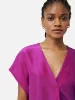 Silk Habotai V Neck Top | Pink sold by Jigsaw