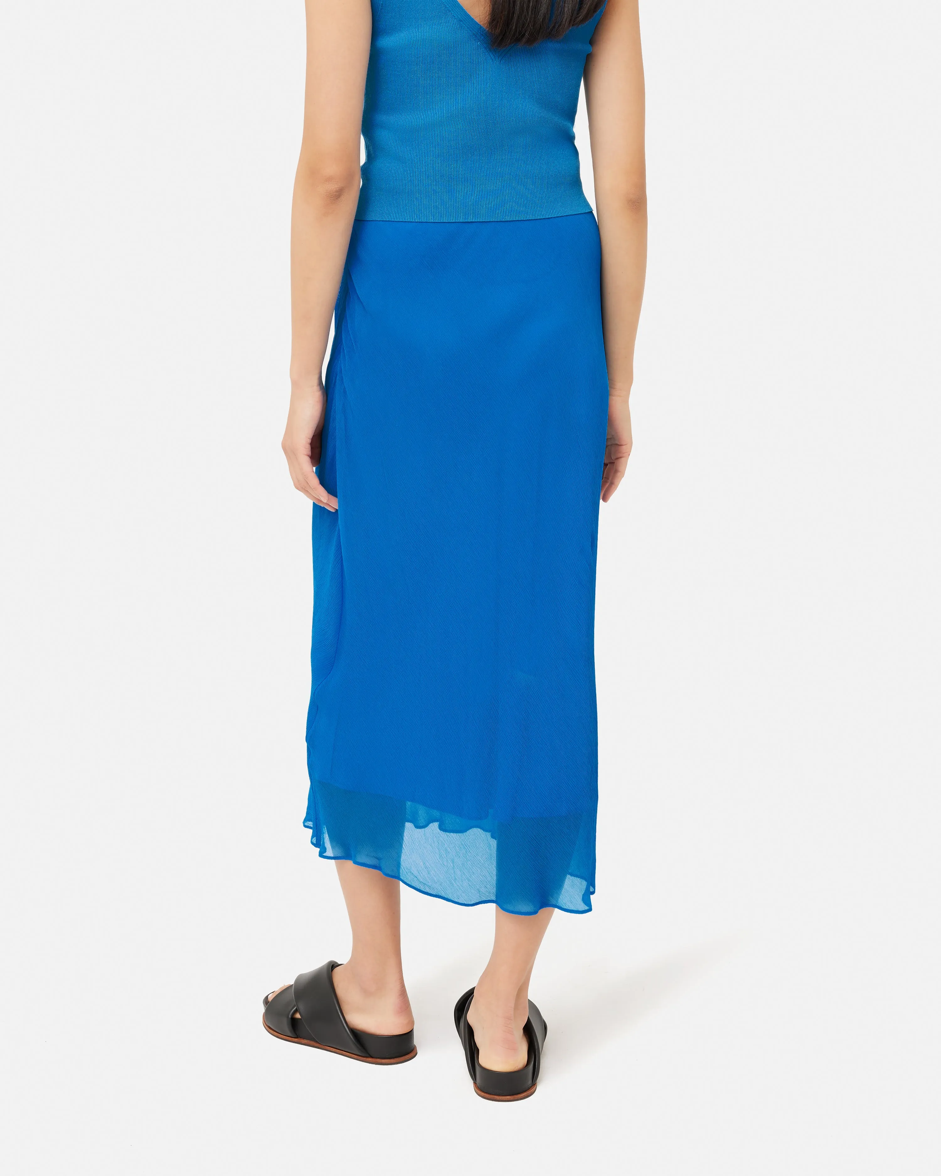 Crinkle Bias Maxi Skirt | Blue sold by Jigsaw product image thumbnail 5