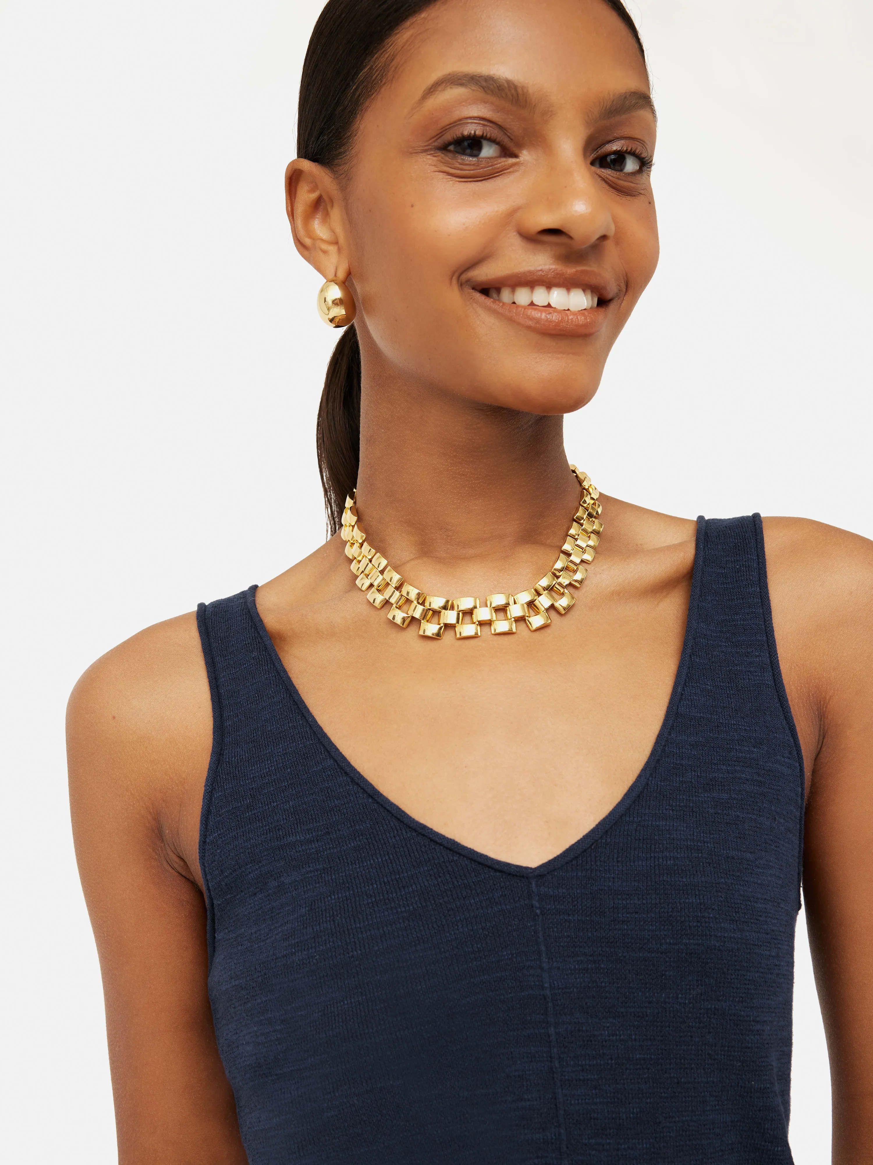 Linen Cotton V Neck Vest | Blue sold by Jigsaw product image thumbnail 2