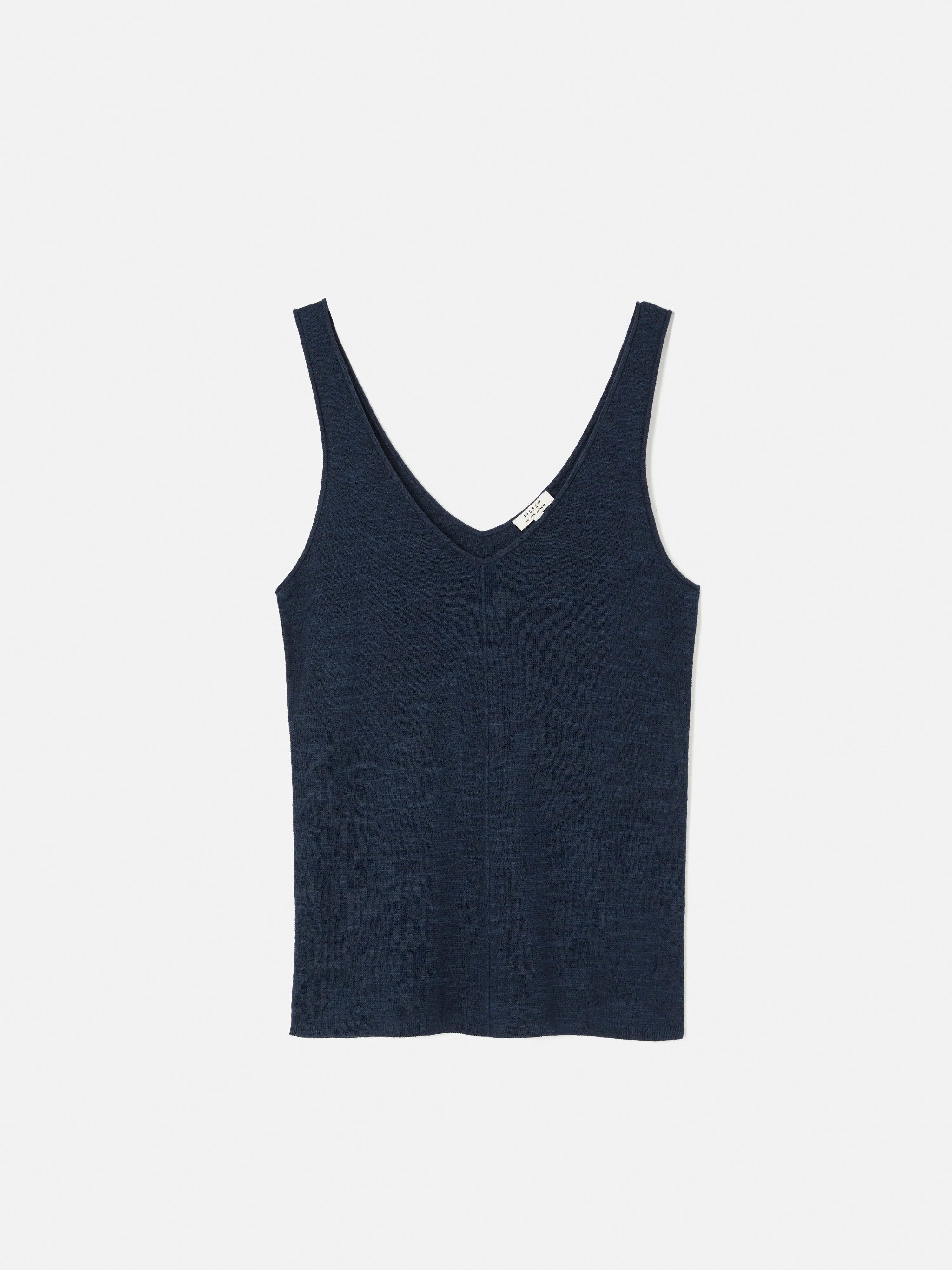 Linen Cotton V Neck Vest | Blue sold by Jigsaw product image thumbnail 5