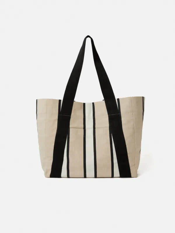 Oversize Striped Canvas Tote | Multi sold by Jigsaw