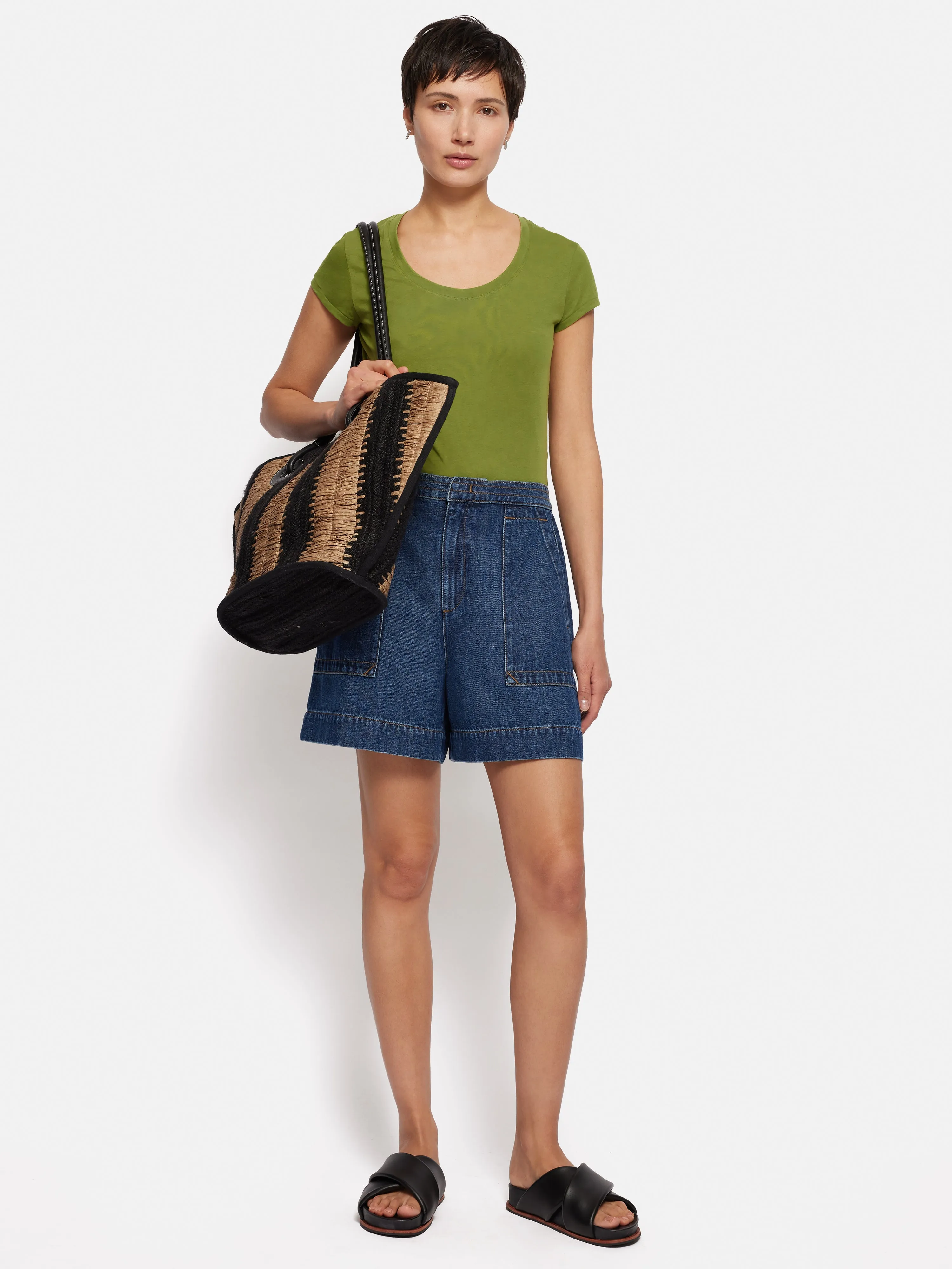 Supima Cotton Scoop Neck Tee | Yucca Green sold by Jigsaw product image thumbnail 3