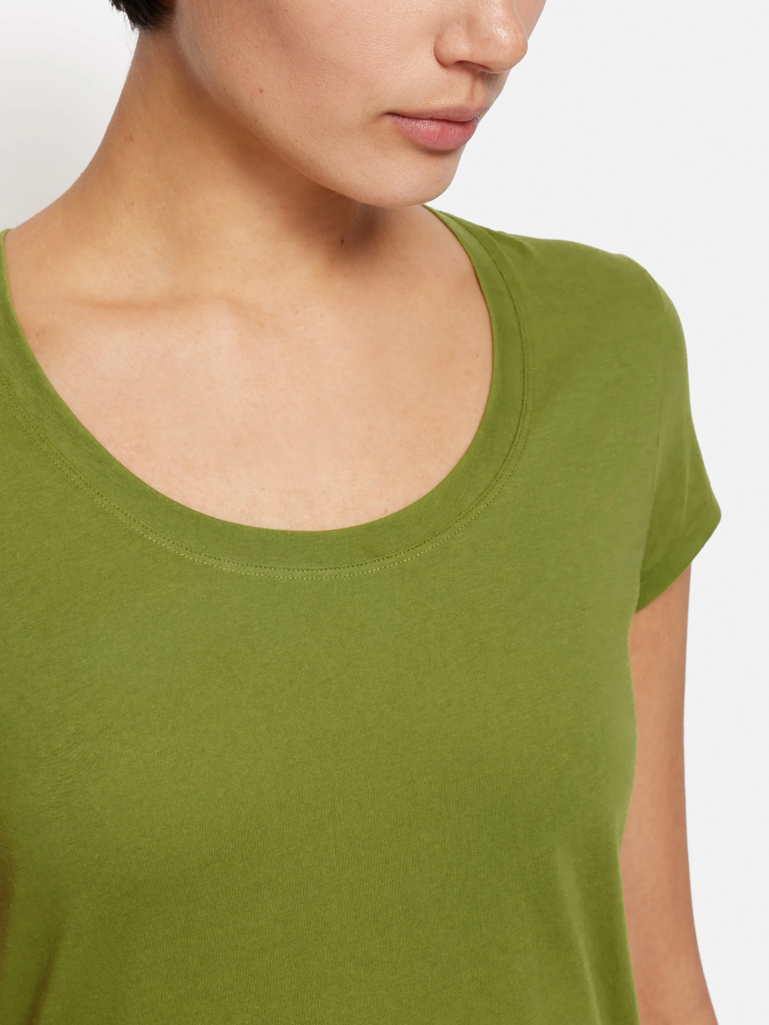 Supima Cotton Scoop Neck Tee | Yucca Green sold by Jigsaw product image thumbnail 2