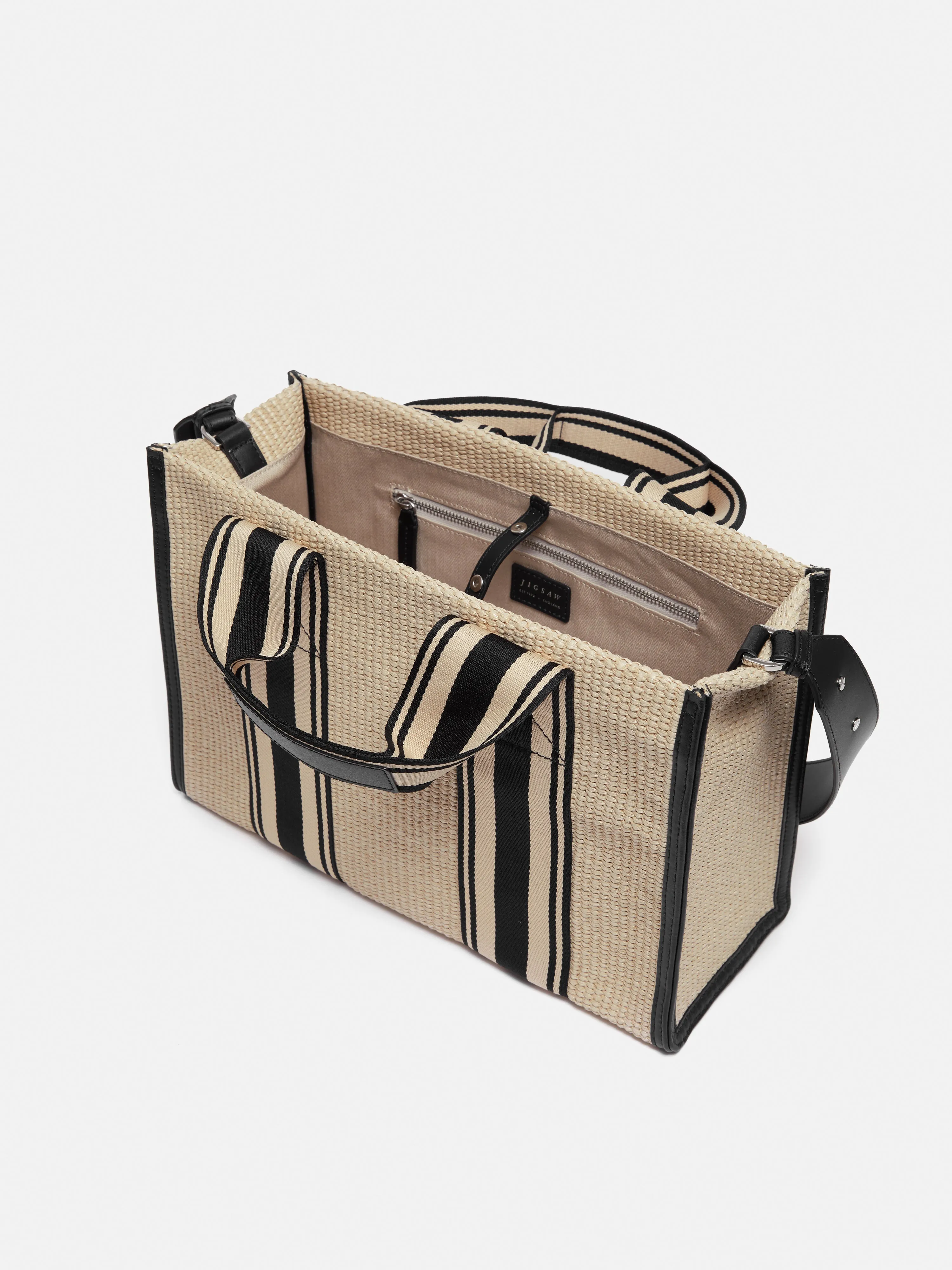 Athena Stripe Woven Tote | Natural sold by Jigsaw product image thumbnail 3