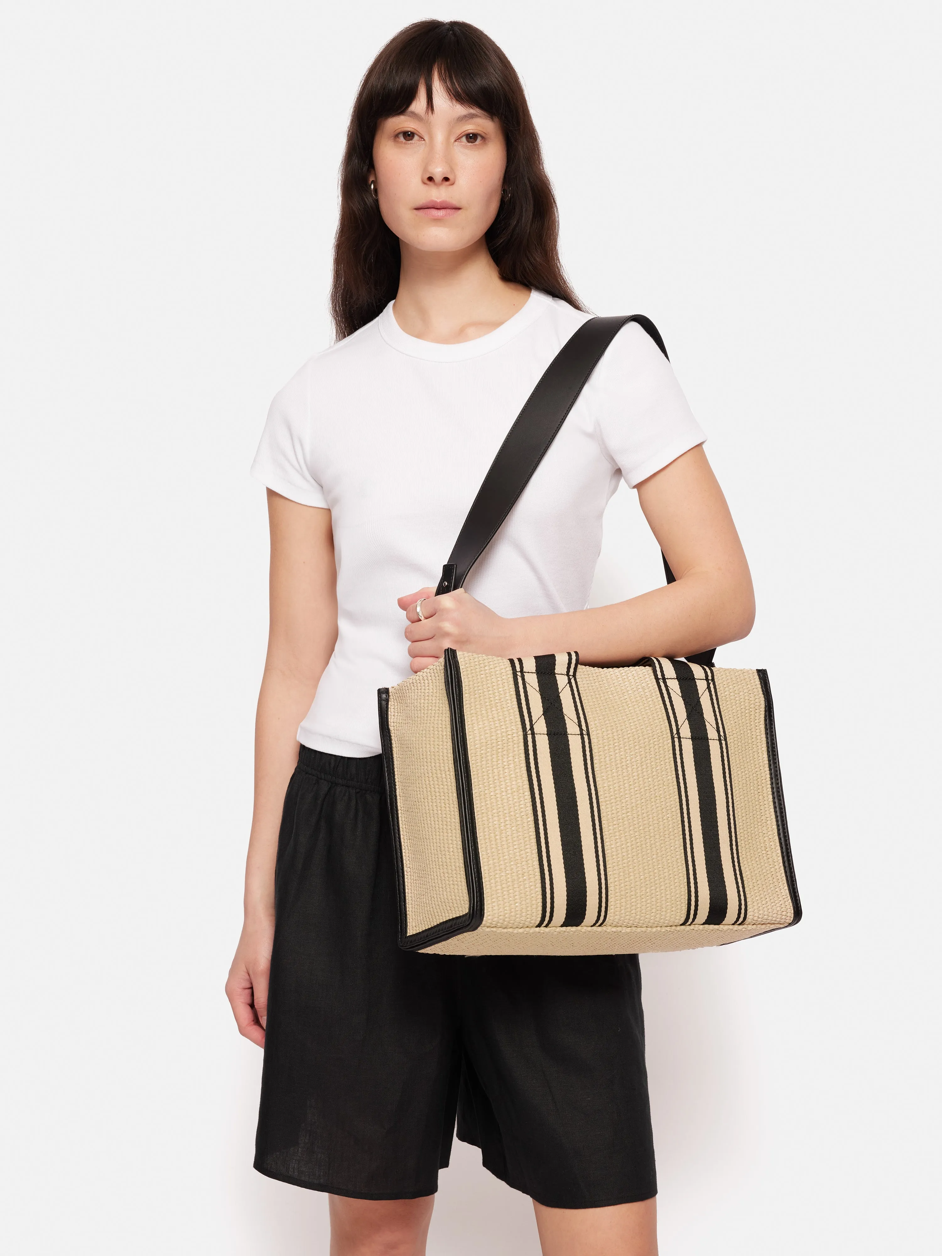 Athena Stripe Woven Tote | Natural sold by Jigsaw product image thumbnail 4