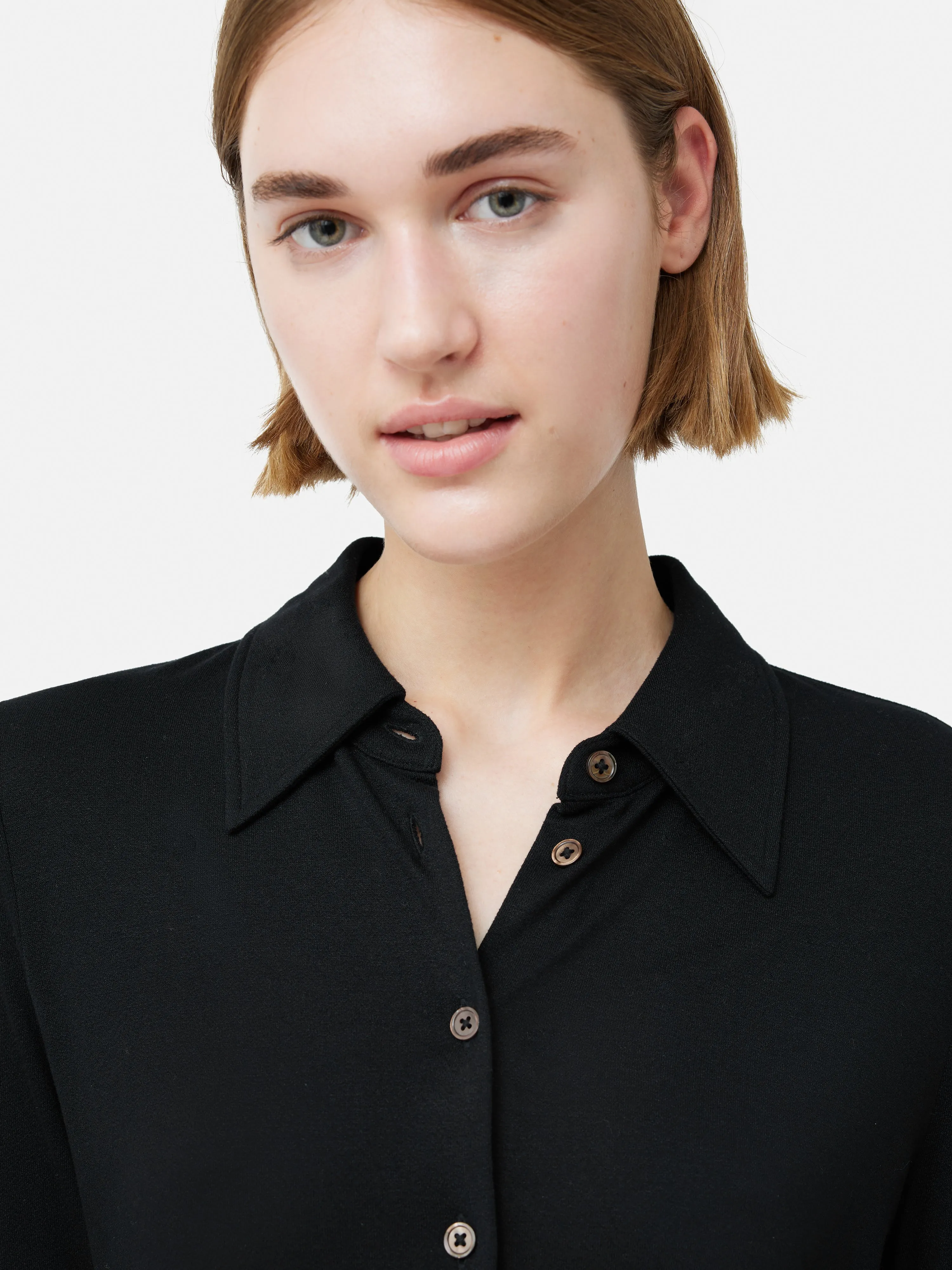 Crepe Jersey Shirt | Black sold by Jigsaw product image thumbnail 4
