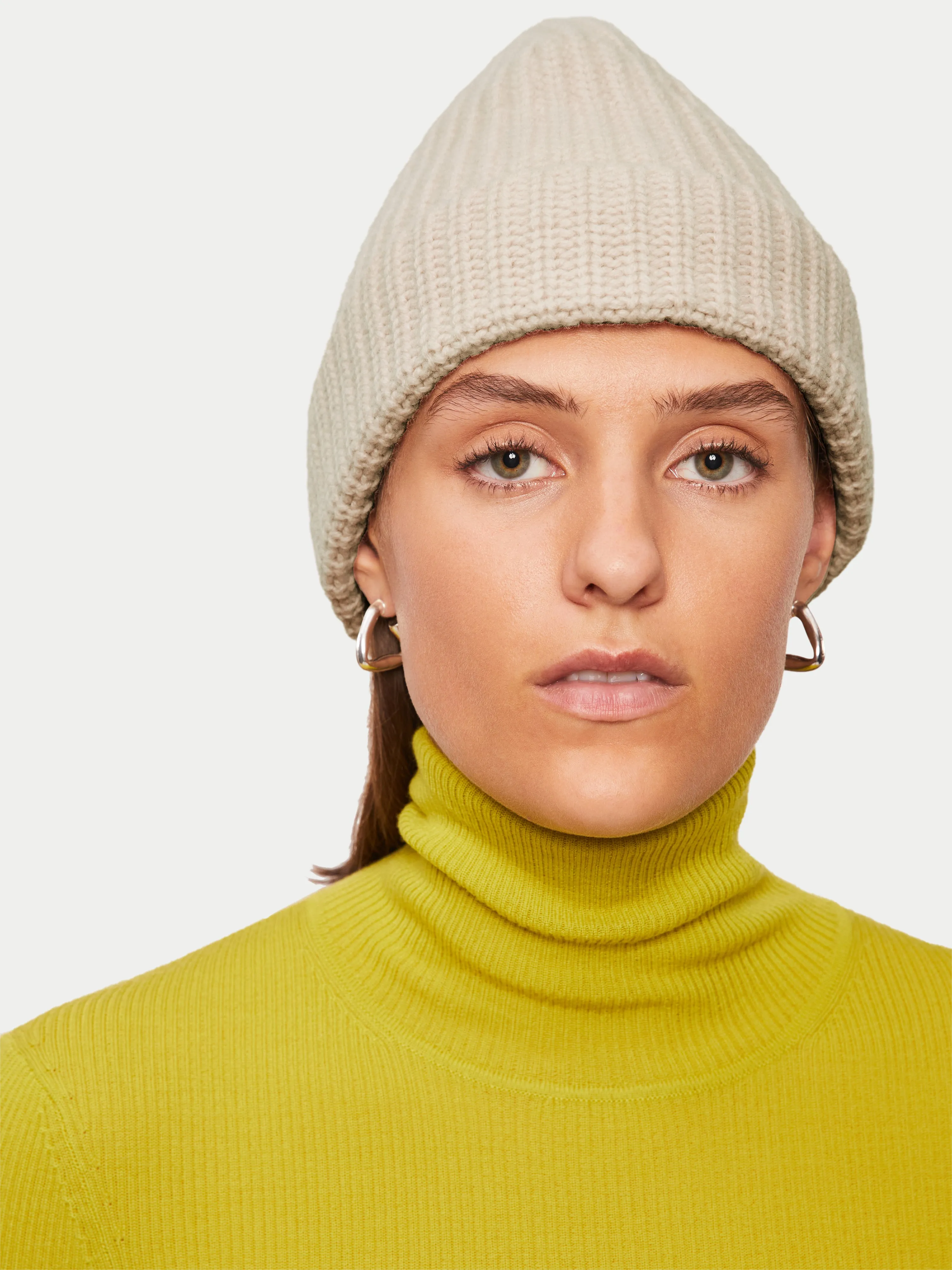 Wool Rib Beanie | Cream sold by Jigsaw product image thumbnail 2