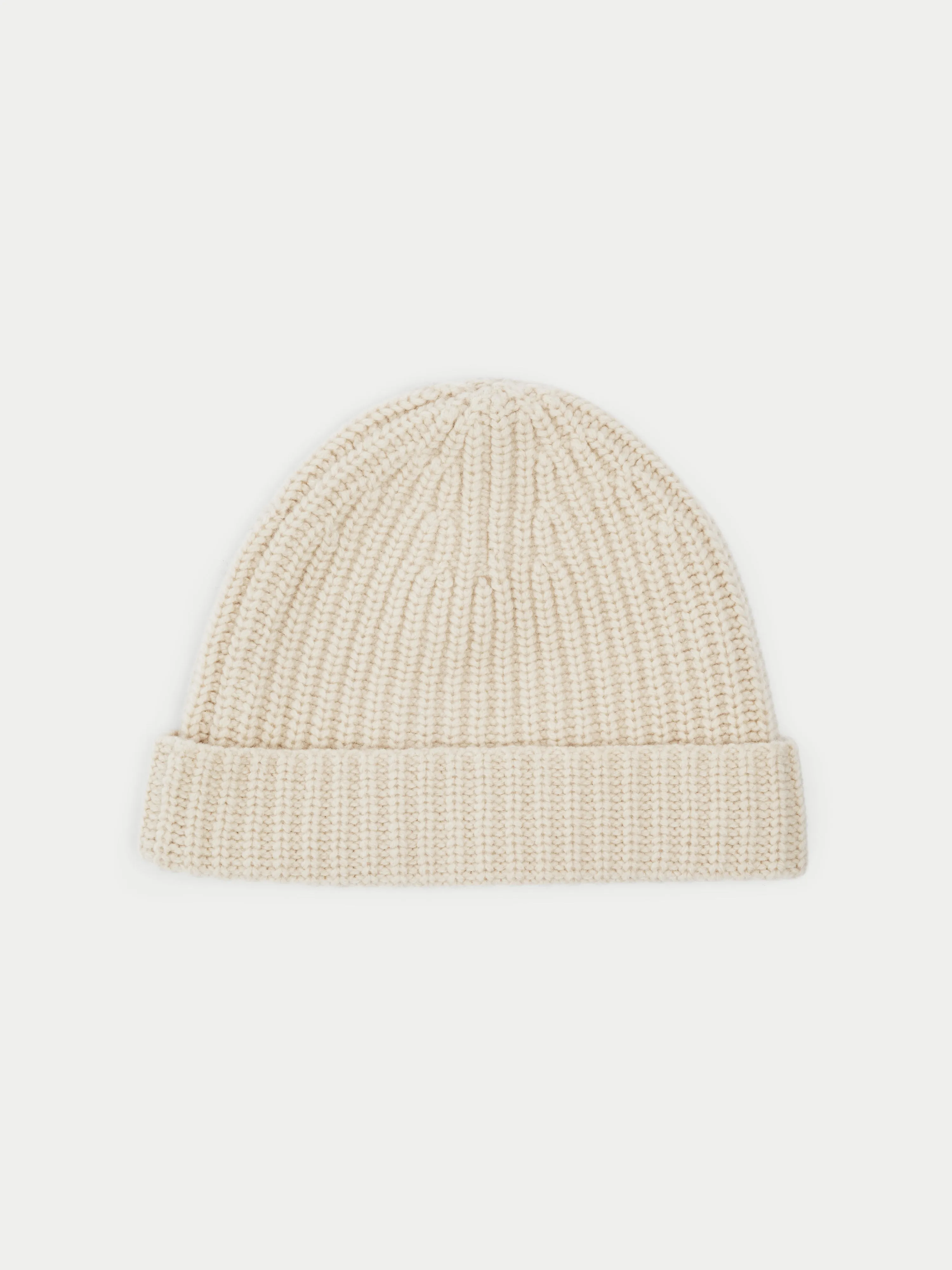 Wool Rib Beanie | Cream sold by Jigsaw