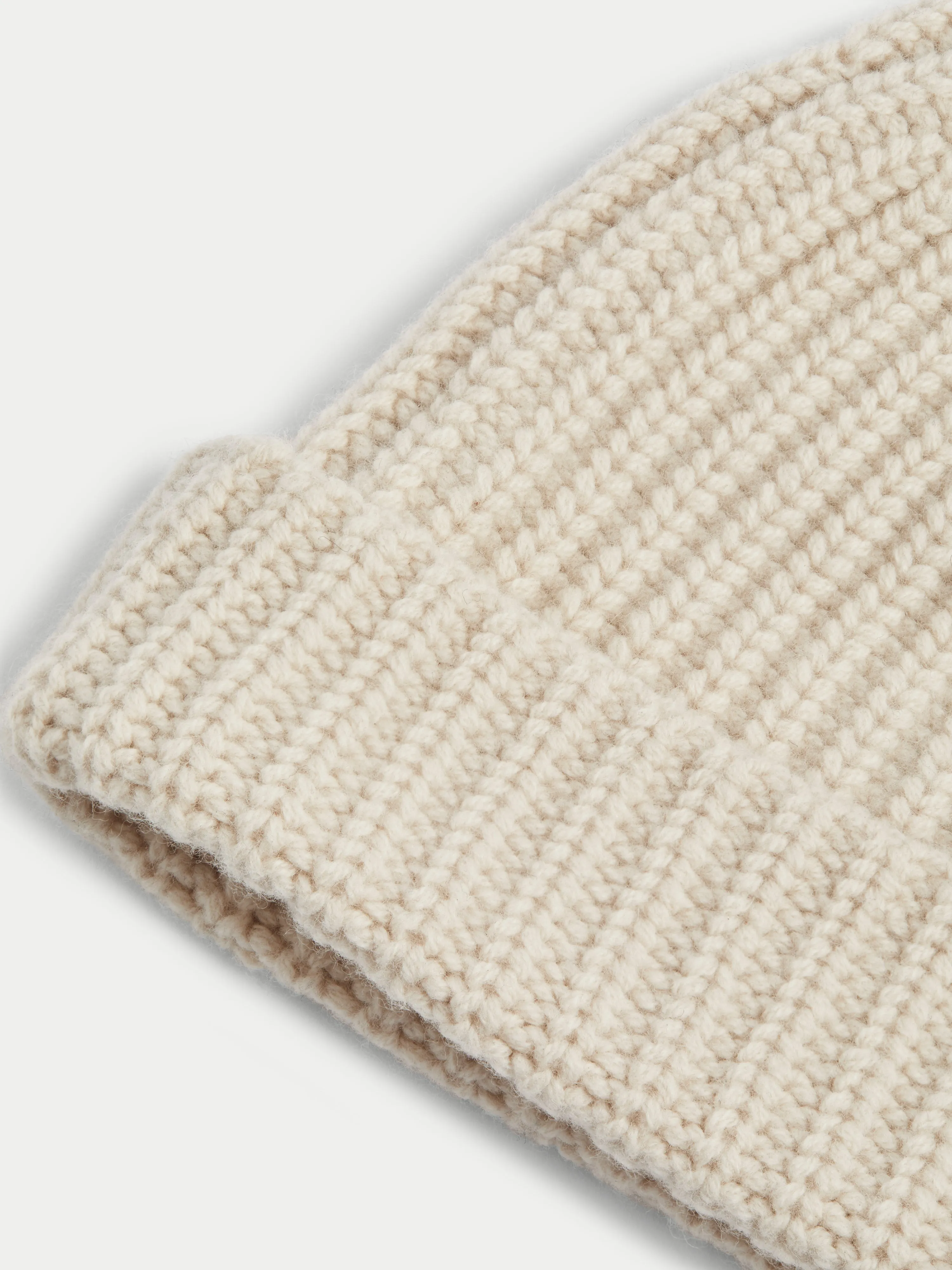 Wool Rib Beanie | Cream sold by Jigsaw product image thumbnail 3