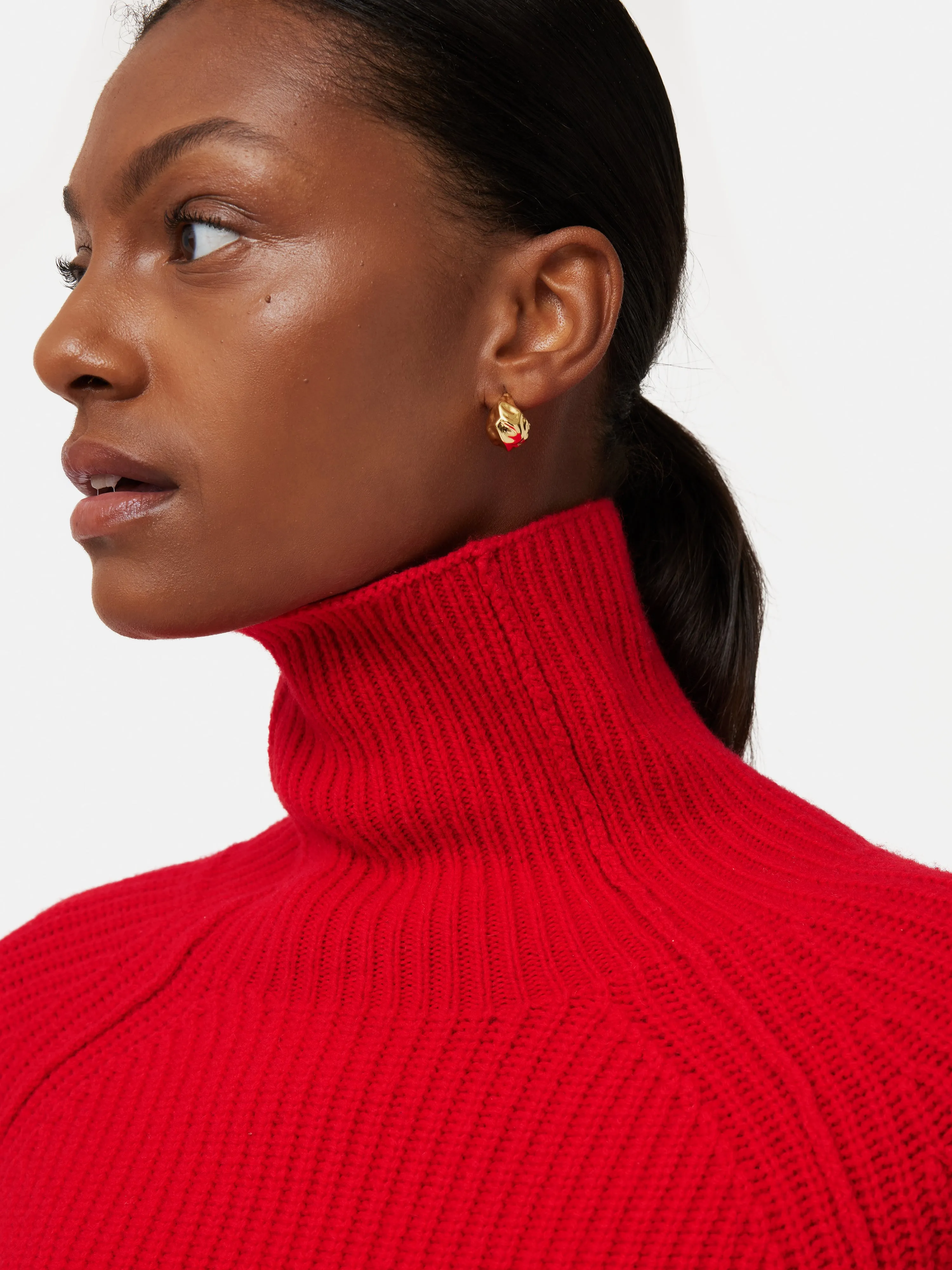 Merino Fishermans Rib Jumper | Red sold by Jigsaw product image thumbnail 2