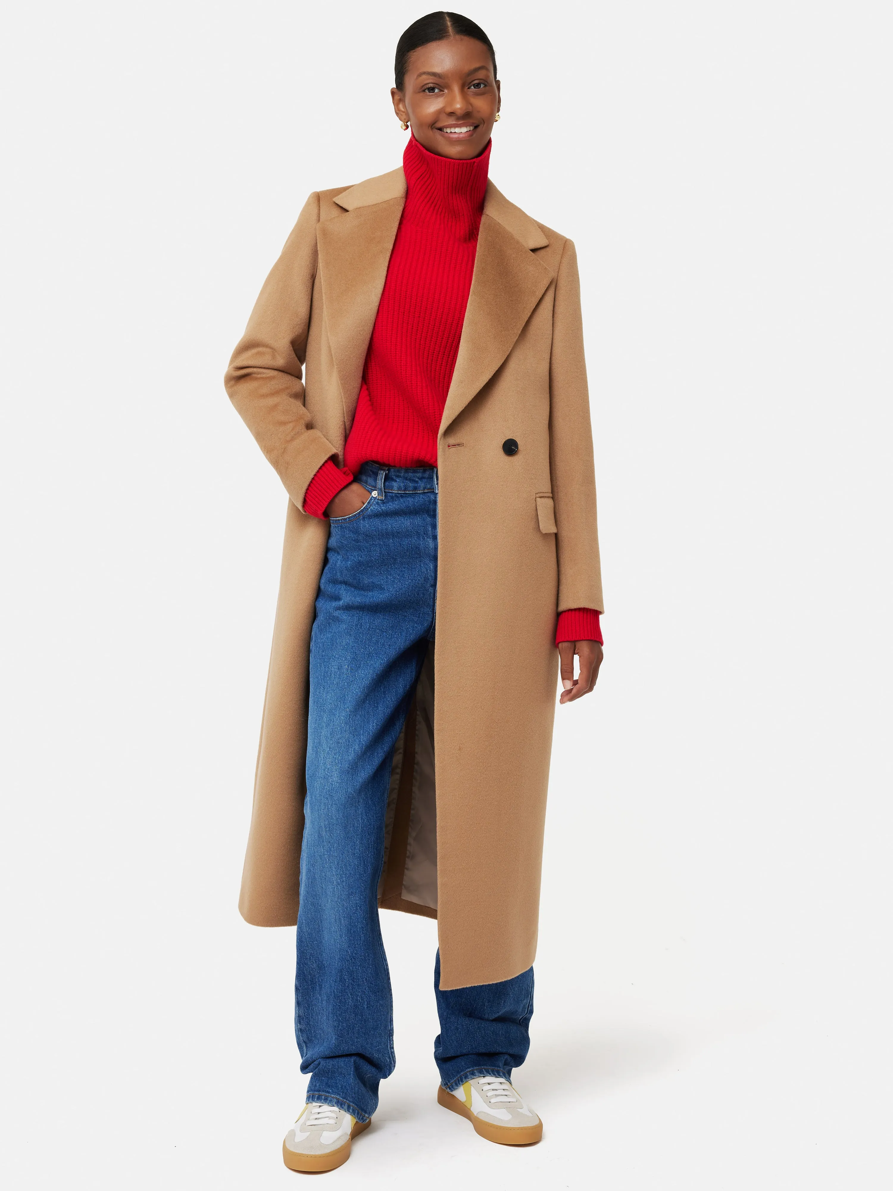 Merino Fishermans Rib Jumper | Red sold by Jigsaw product image thumbnail 4