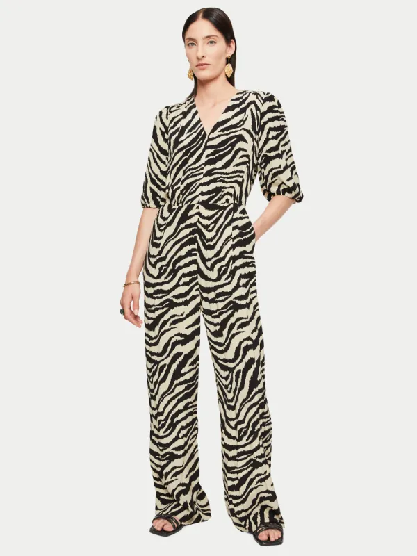 Zebra Jumpsuit | Black sold by Jigsaw