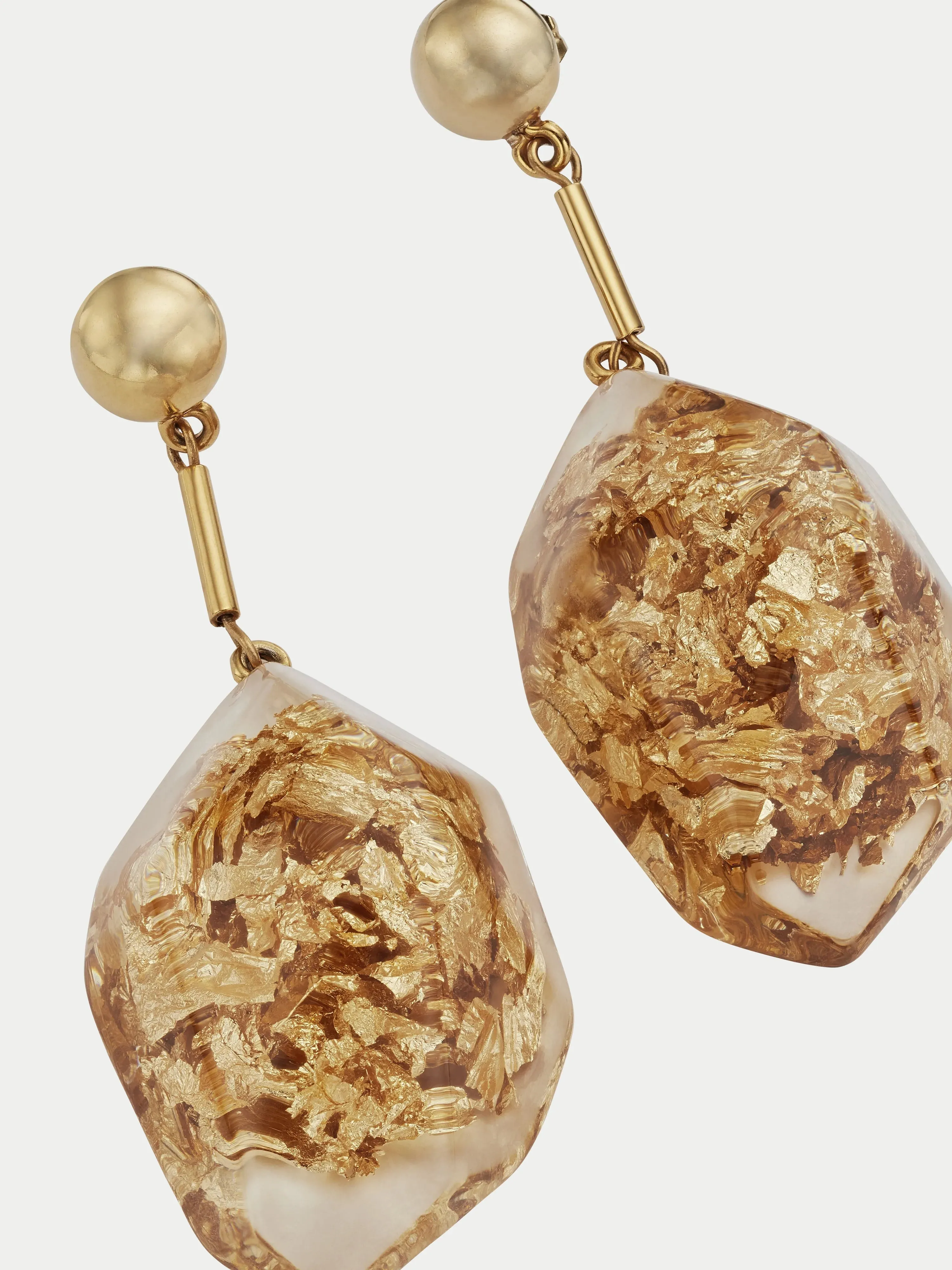 Crushed Gold Resin Earring | Gold sold by Jigsaw product image thumbnail 3