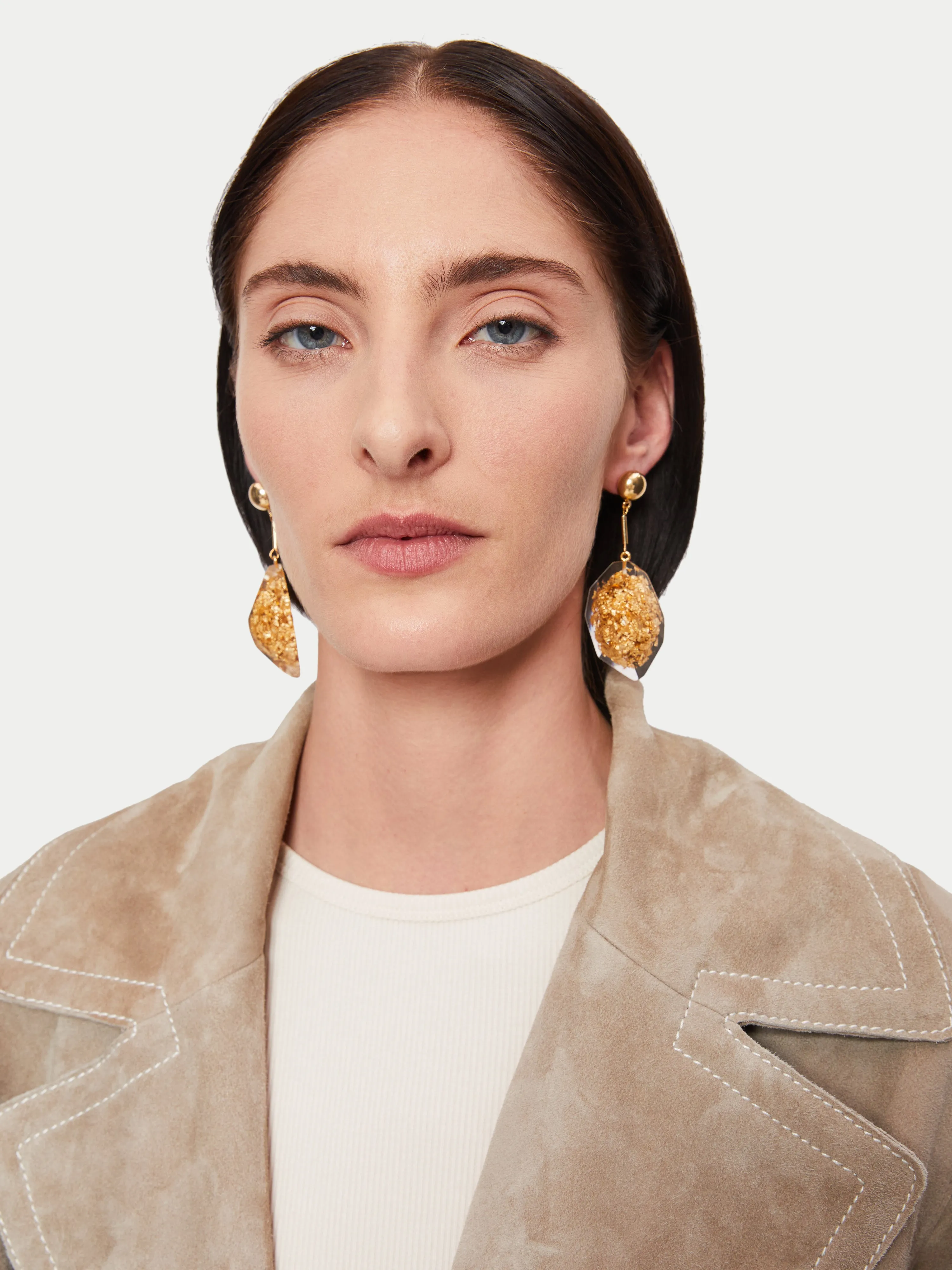 Crushed Gold Resin Earring | Gold sold by Jigsaw product image thumbnail 2