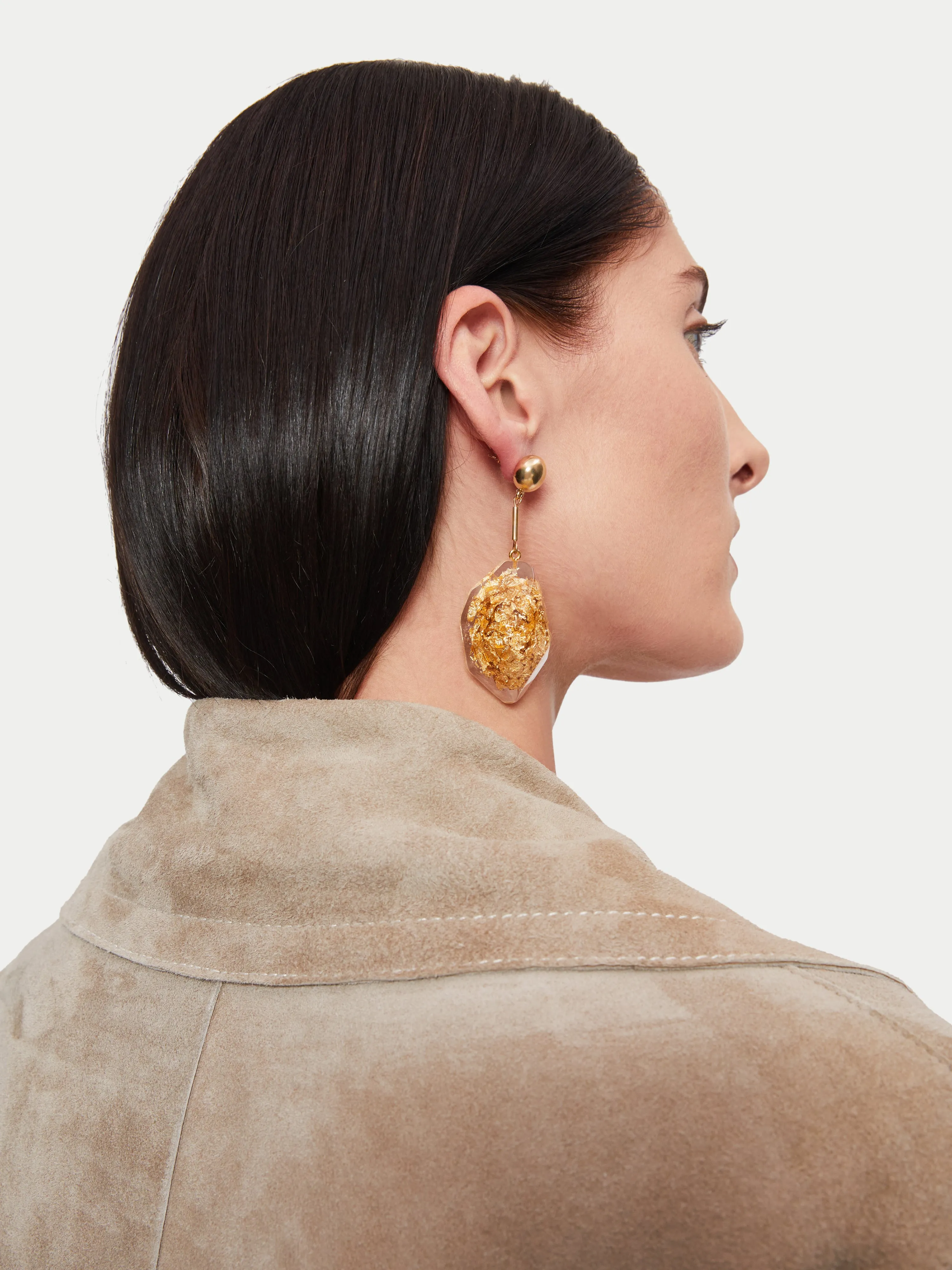 Crushed Gold Resin Earring | Gold sold by Jigsaw product image thumbnail 4
