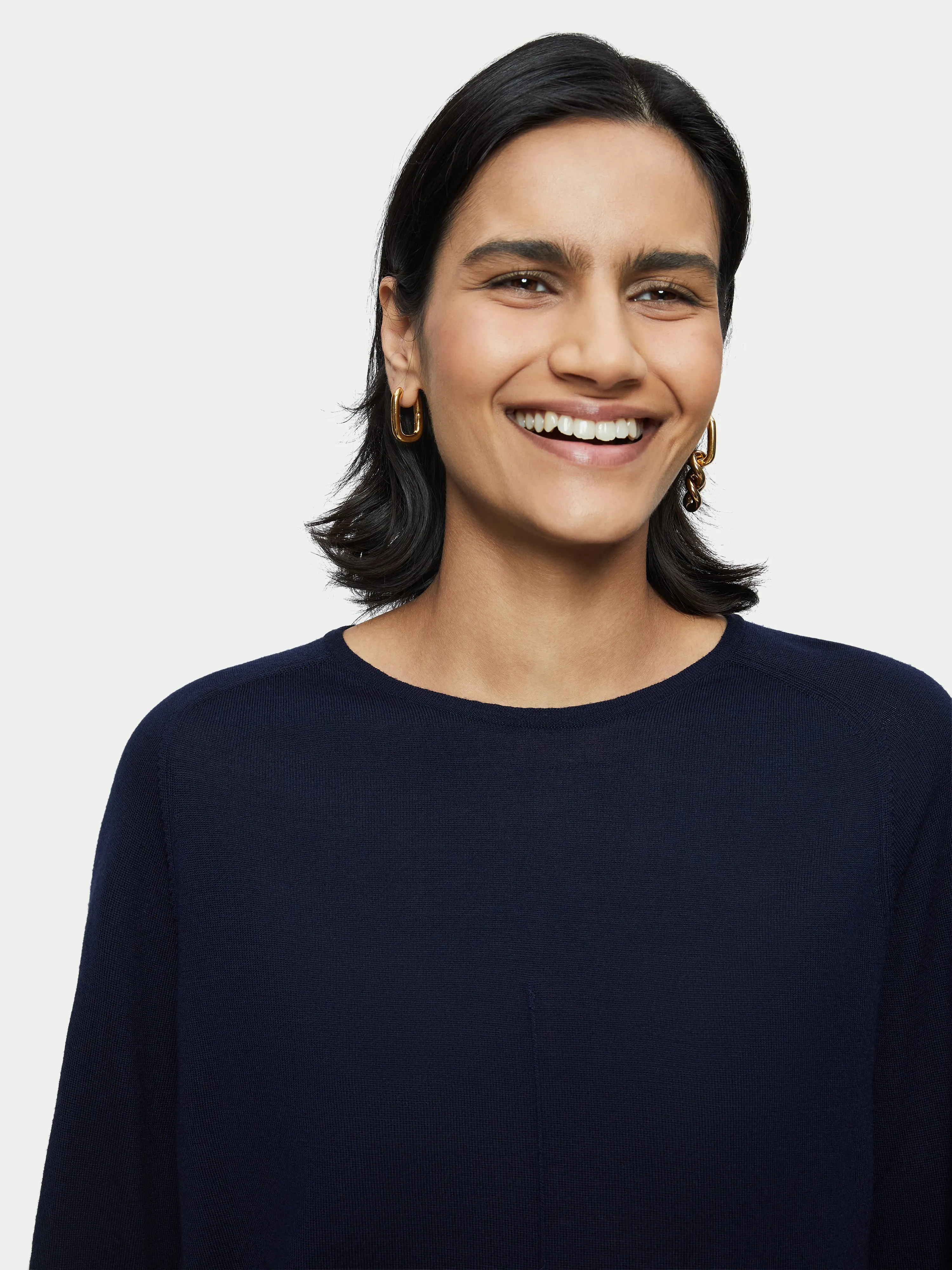 Merino Crew Neck Jumper | Navy sold by Jigsaw product image thumbnail 2