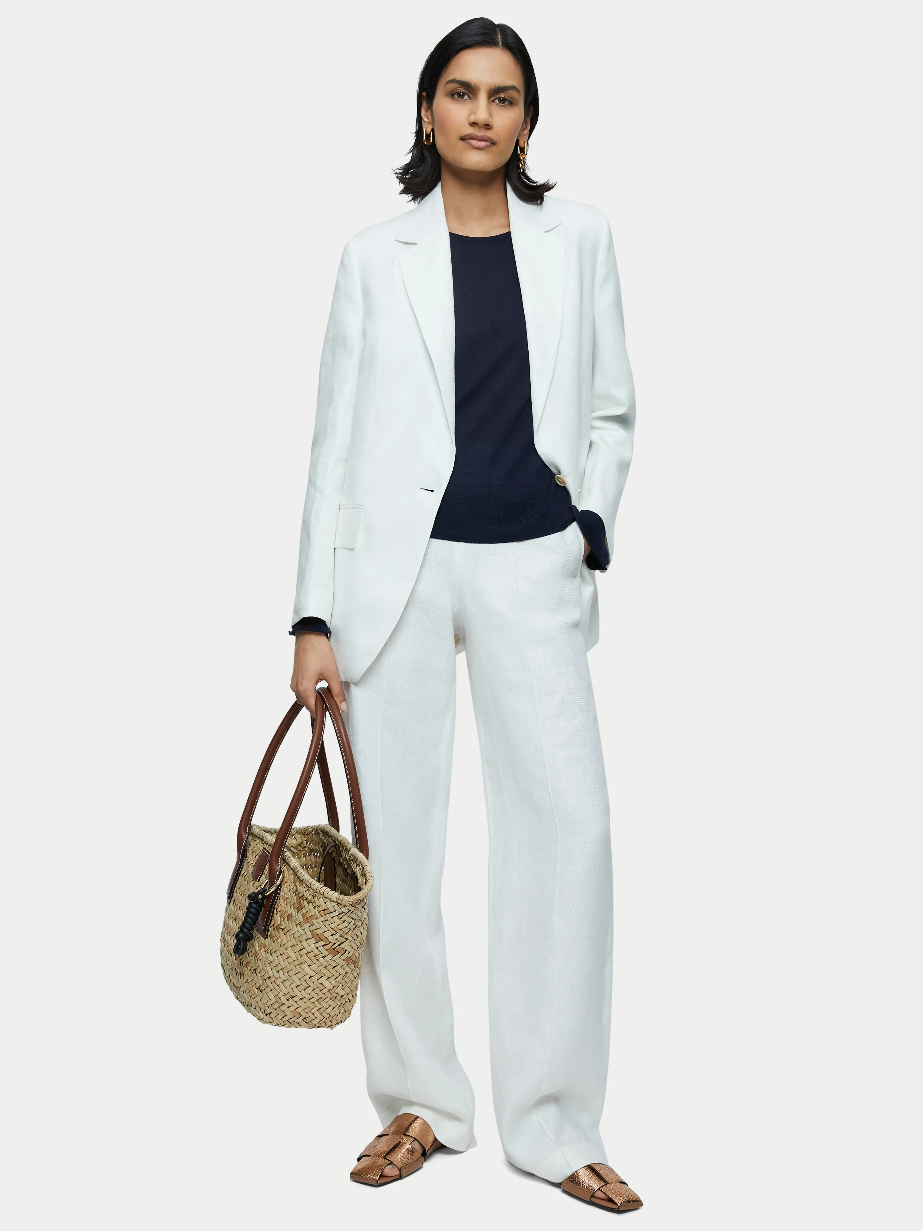 Merino Crew Neck Jumper | Navy sold by Jigsaw product image thumbnail 3