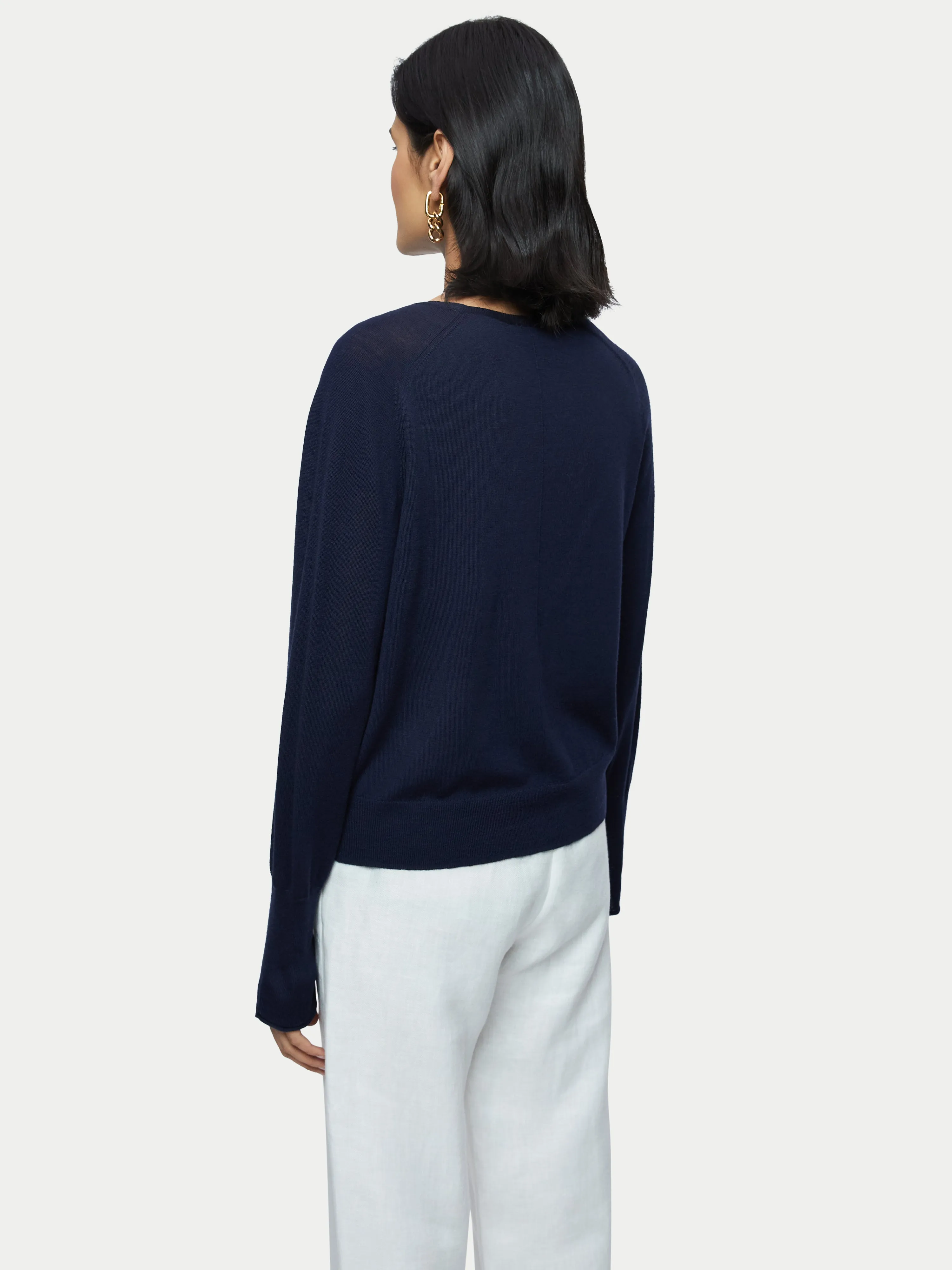 Merino Crew Neck Jumper | Navy sold by Jigsaw product image thumbnail 5
