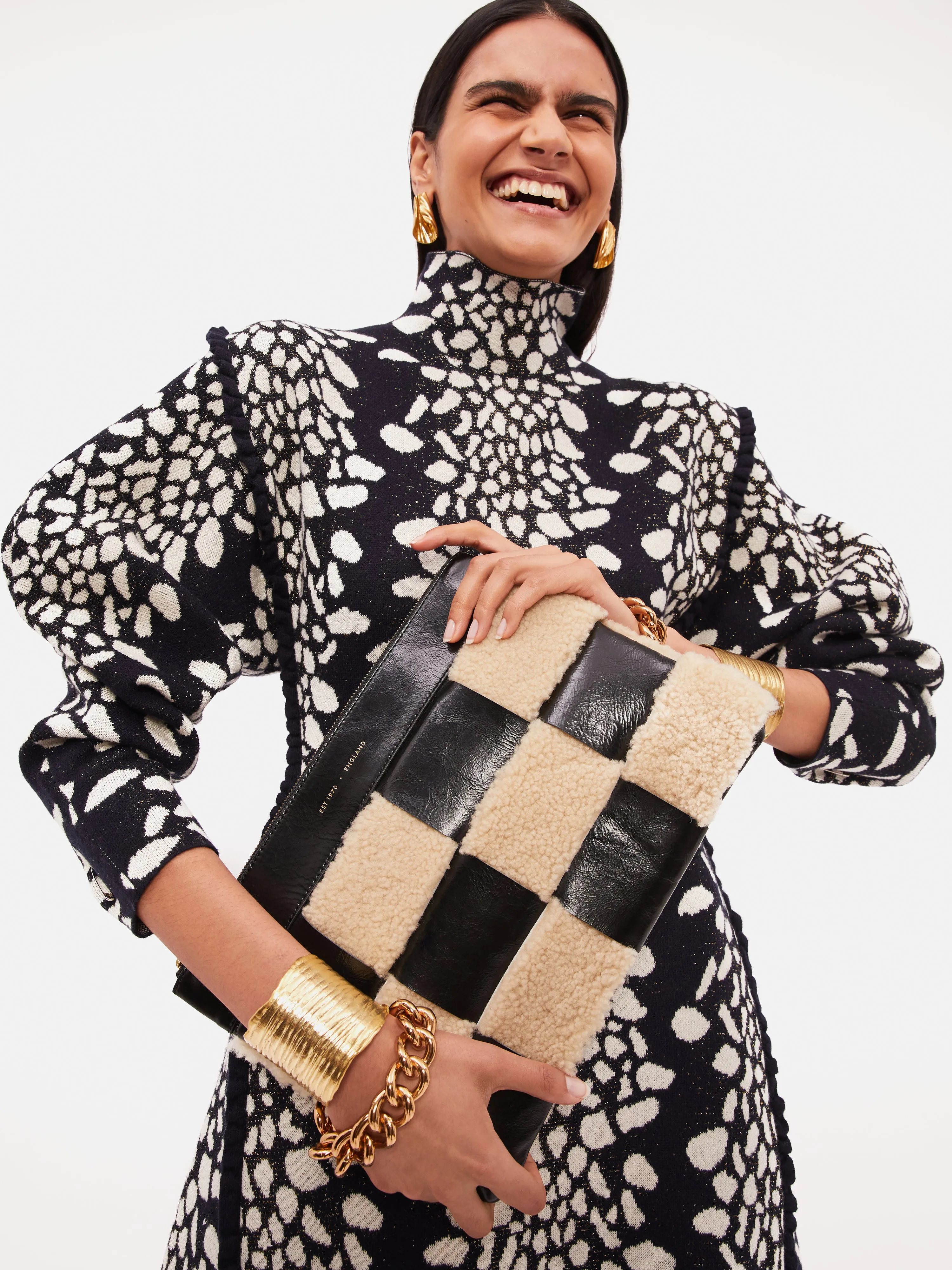 Leopard Jacquard Knitted Dress | Navy sold by Jigsaw product image thumbnail 2