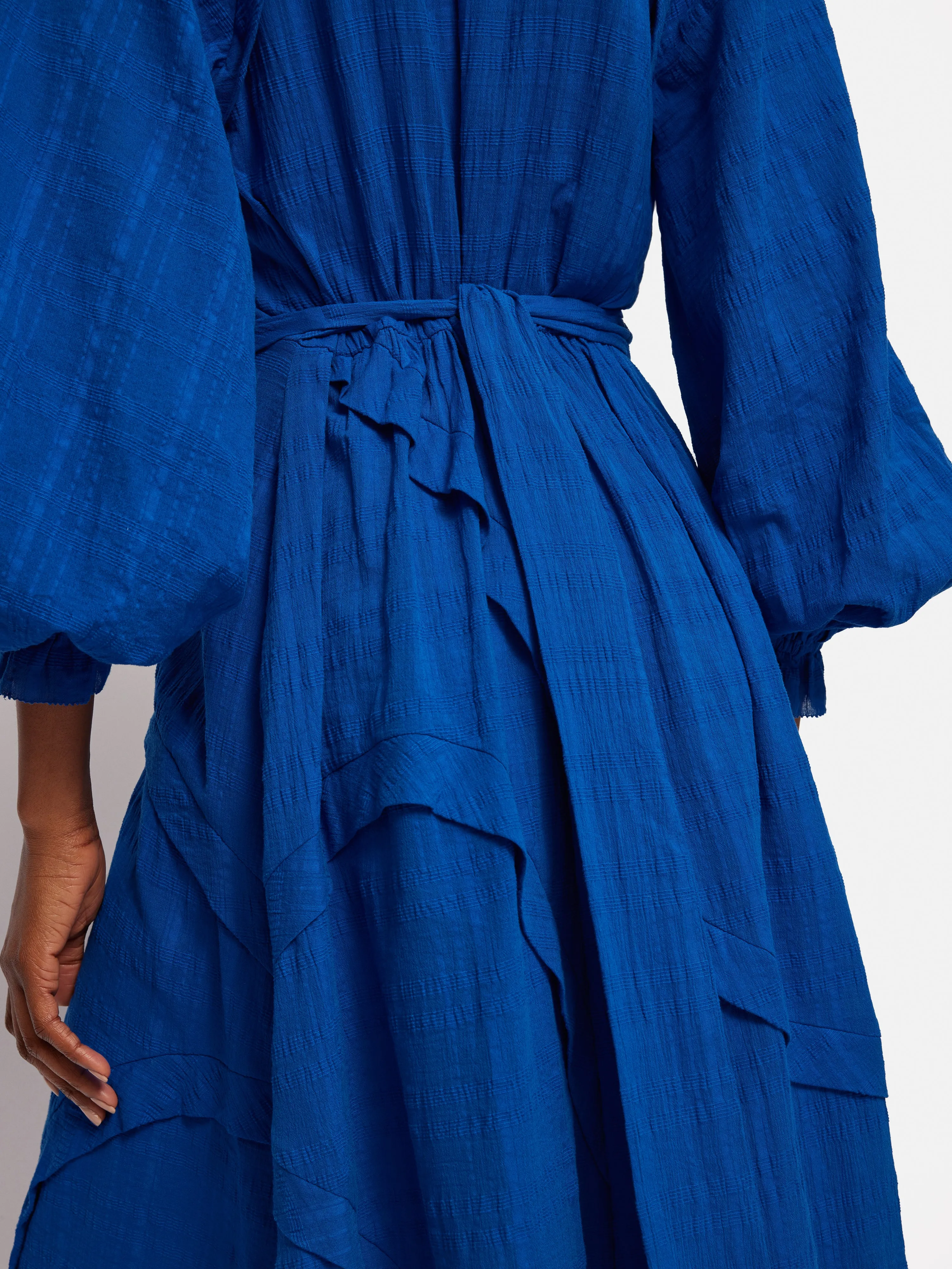 Textured Cotton Belted Dress | Blue sold by Jigsaw product image thumbnail 3