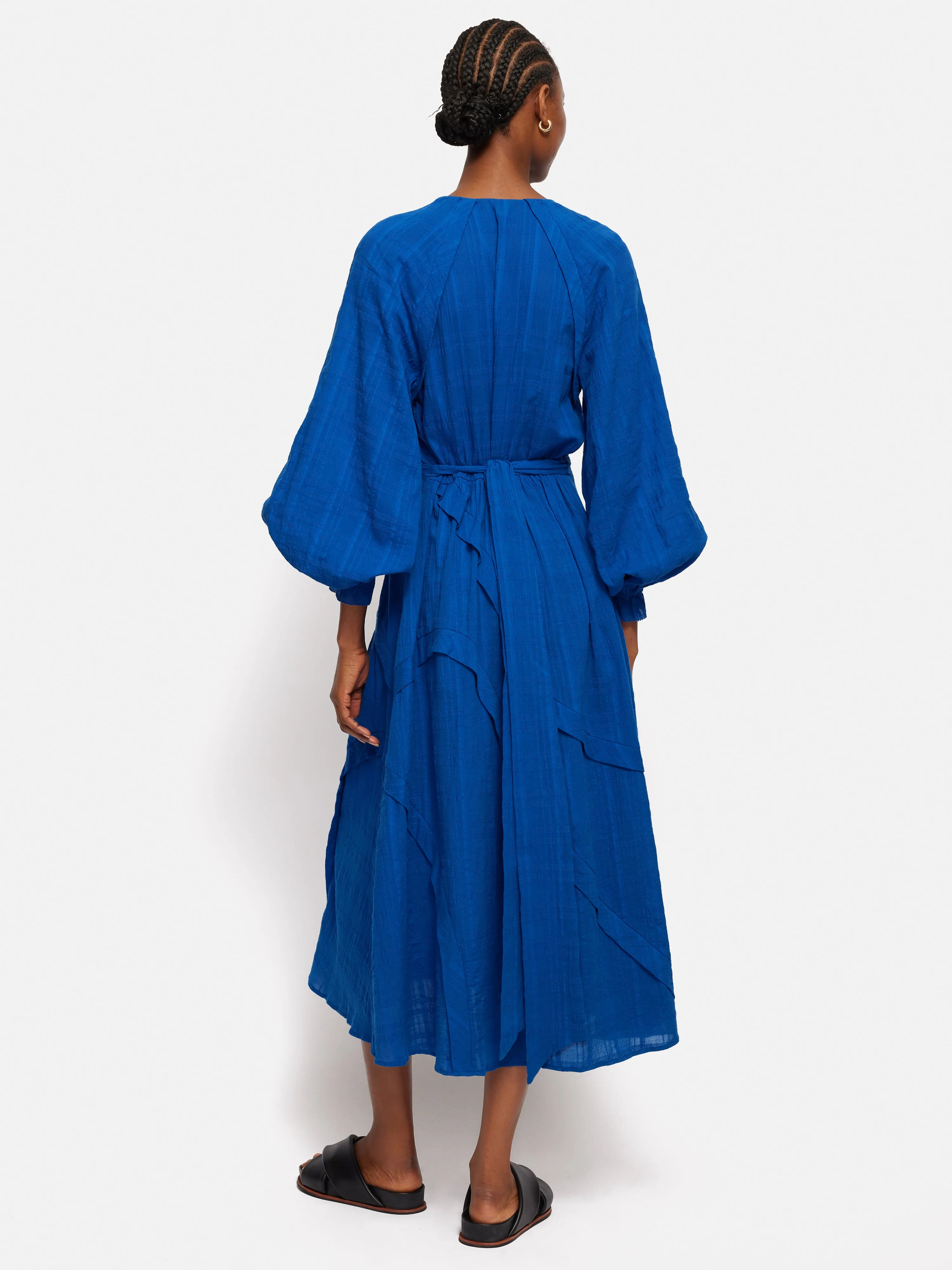 Textured Cotton Belted Dress | Blue sold by Jigsaw product image thumbnail 5