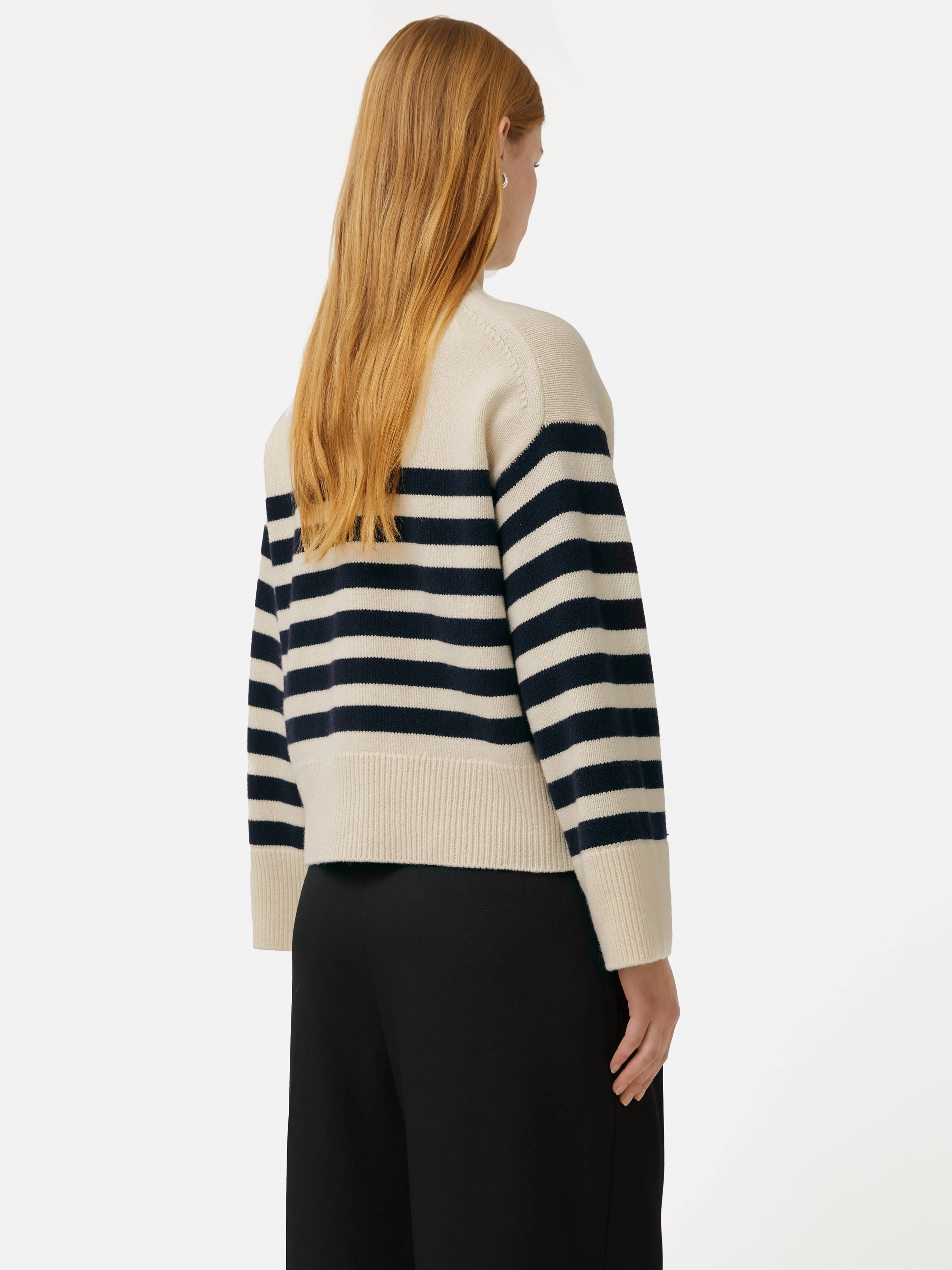 Wool Mariniere Cardigan | Navy sold by Jigsaw product image thumbnail 5