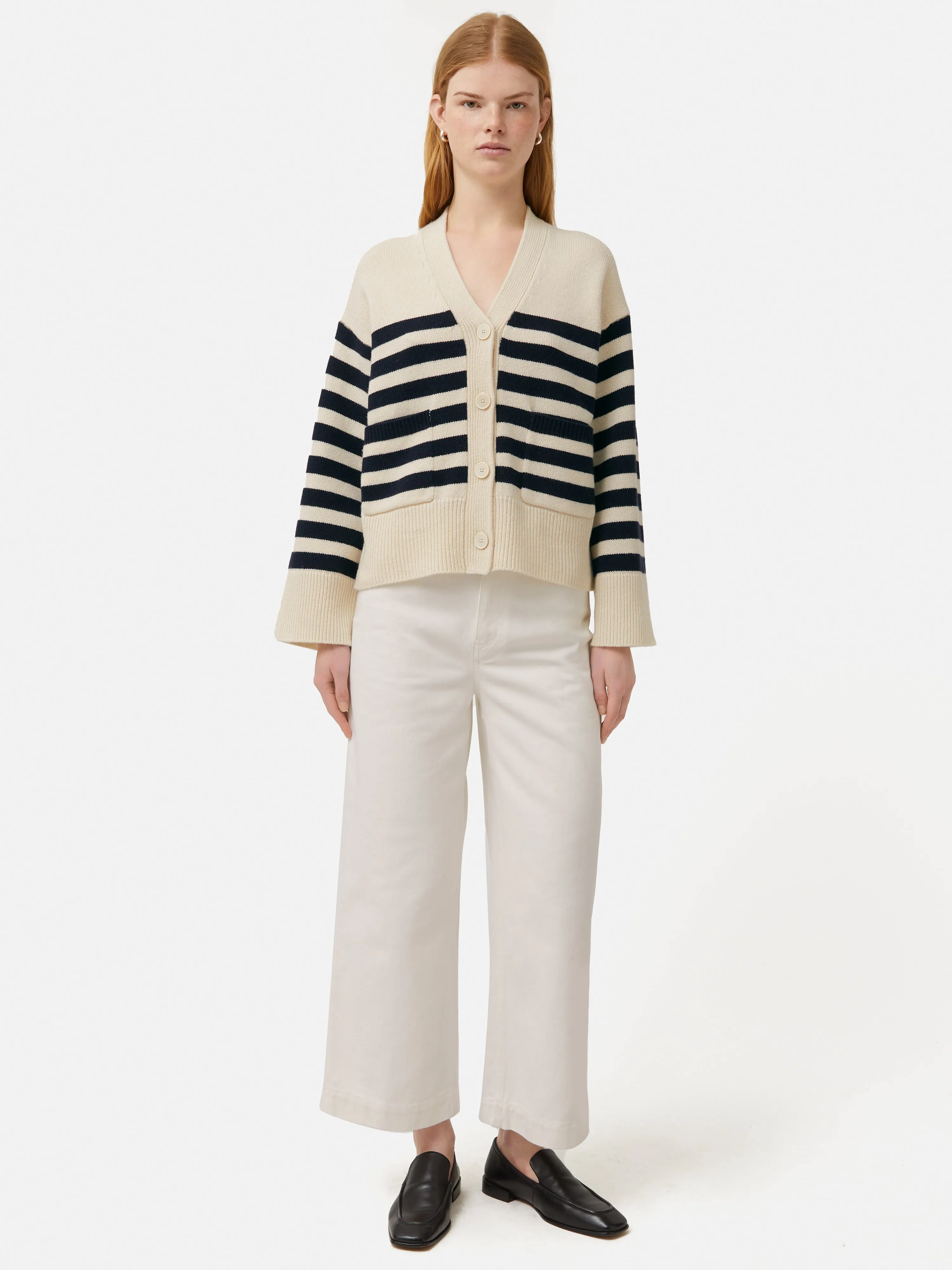 Wool Mariniere Cardigan | Navy sold by Jigsaw product image thumbnail 2