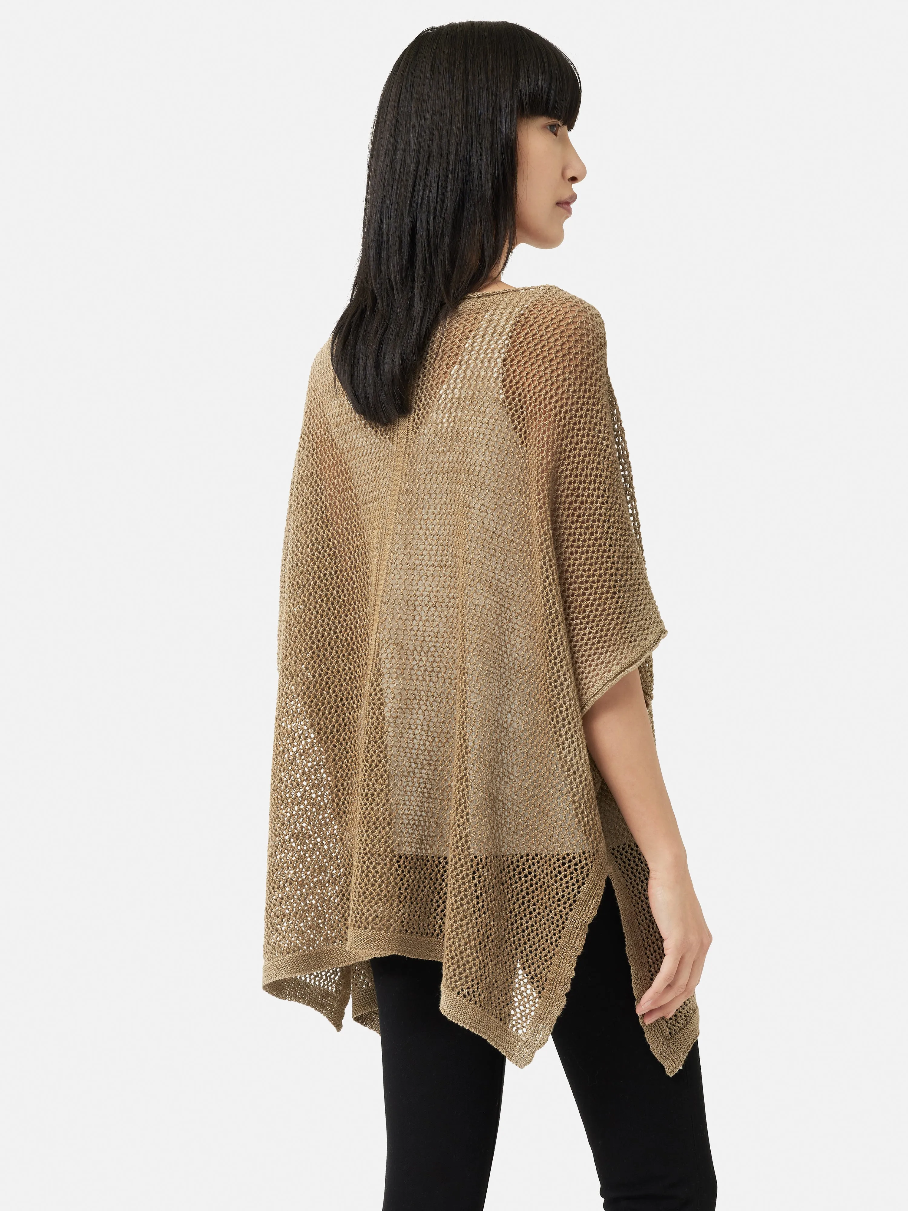 Linen Poncho | Beige sold by Jigsaw product image thumbnail 5