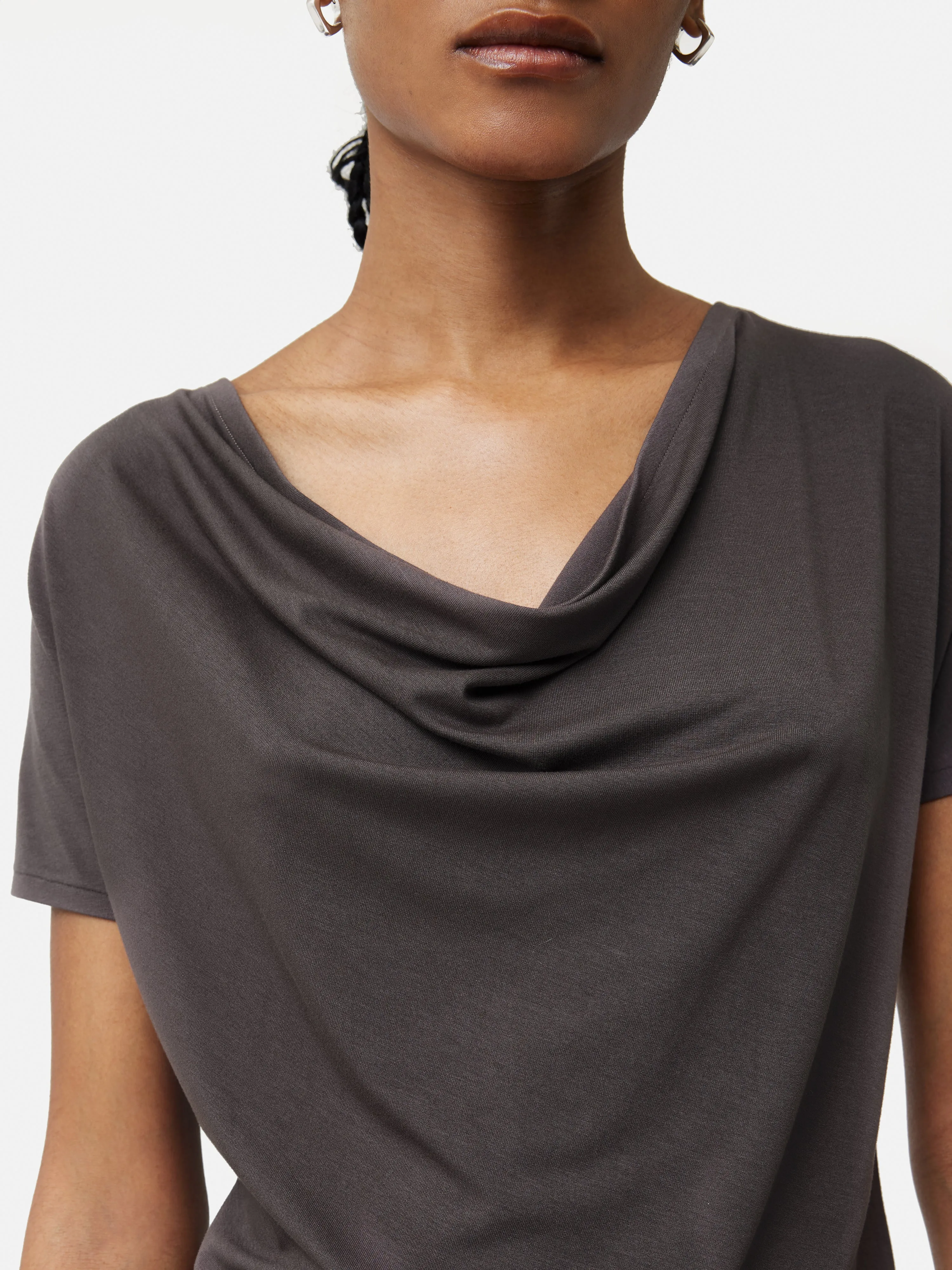 Drape Cowl Neck Top | Brown sold by Jigsaw product image thumbnail 2