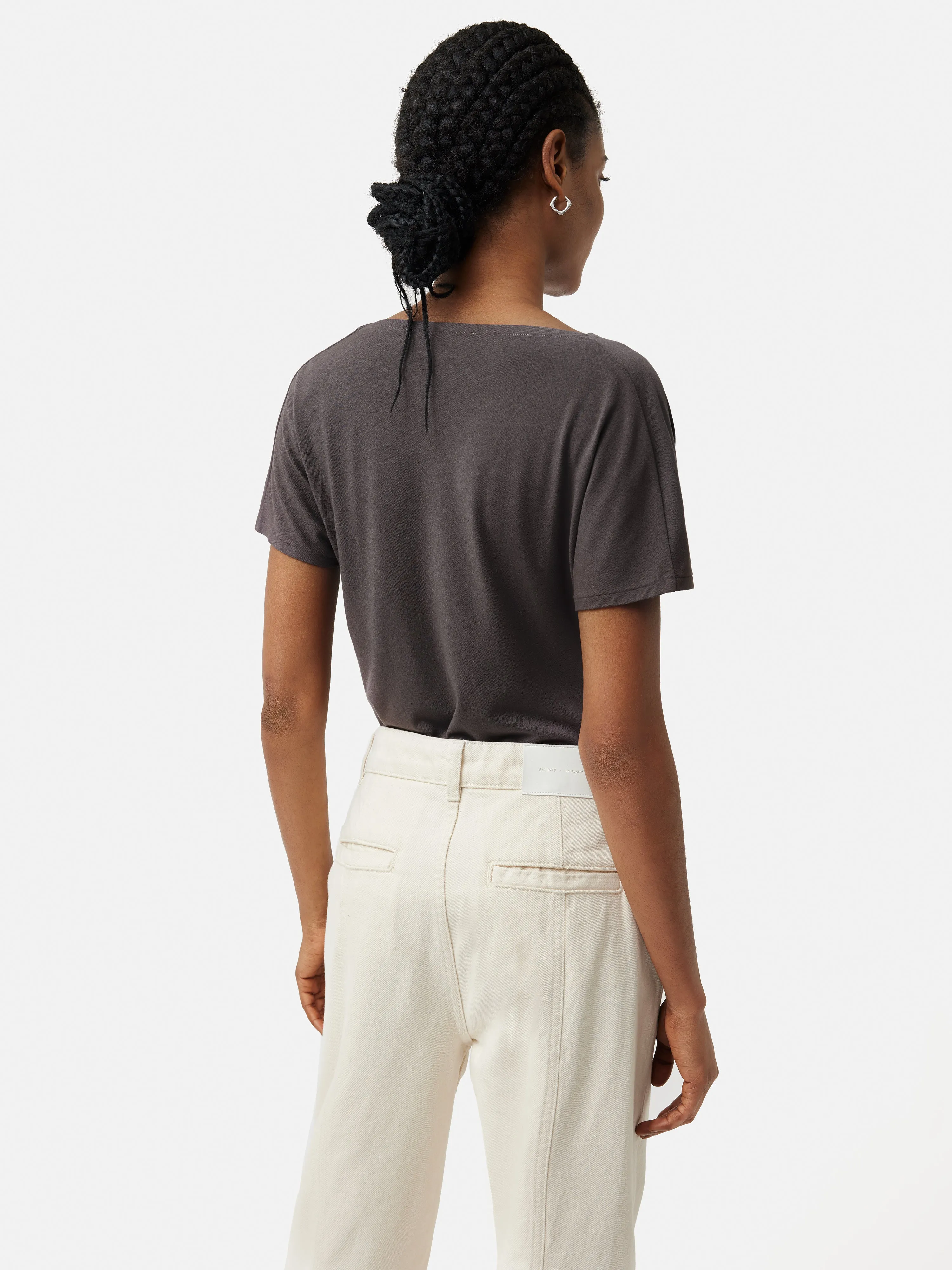 Drape Cowl Neck Top | Brown sold by Jigsaw product image thumbnail 5