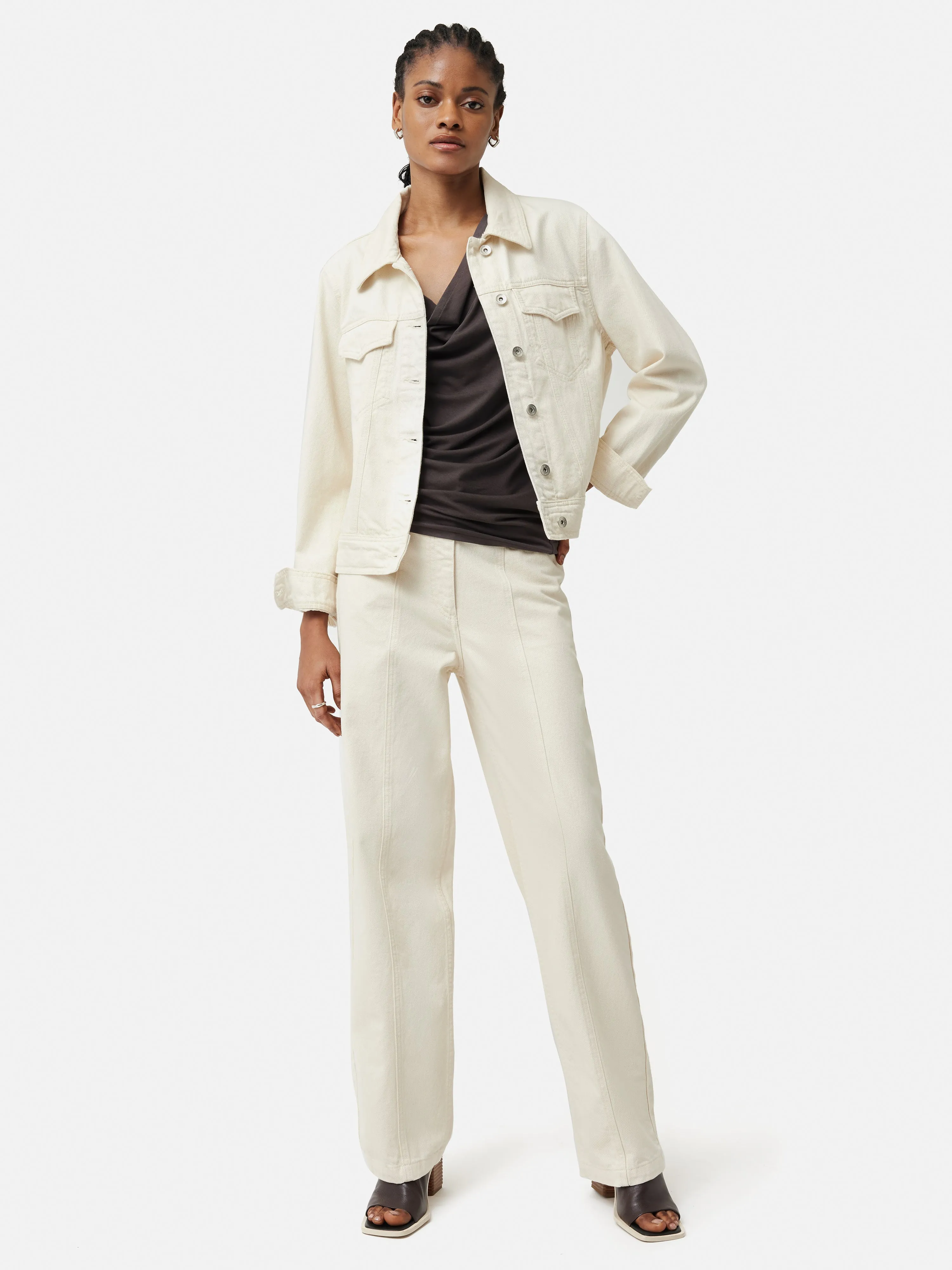 Drape Cowl Neck Top | Brown sold by Jigsaw product image thumbnail 3