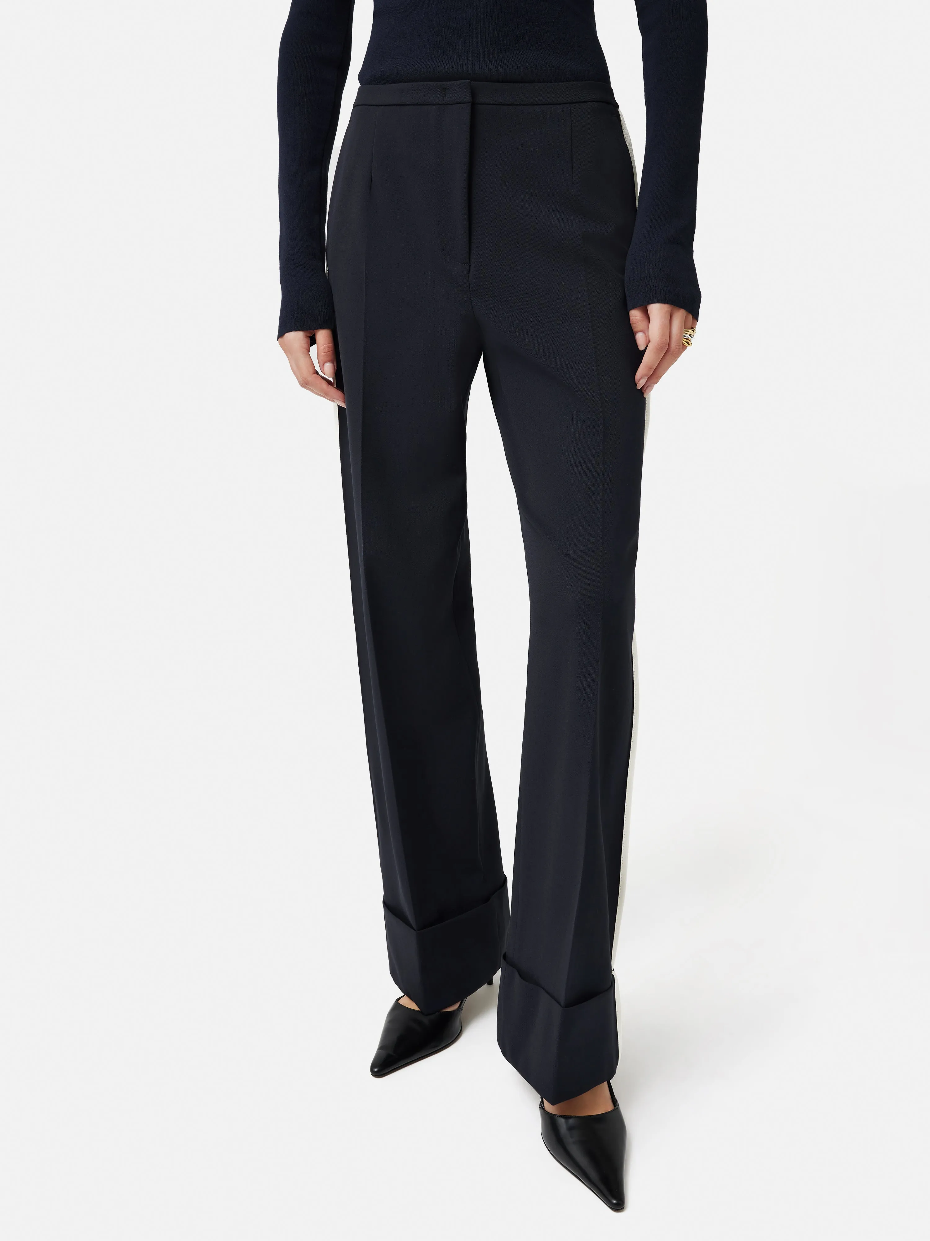 Piped Detail Trouser | Navy sold by Jigsaw