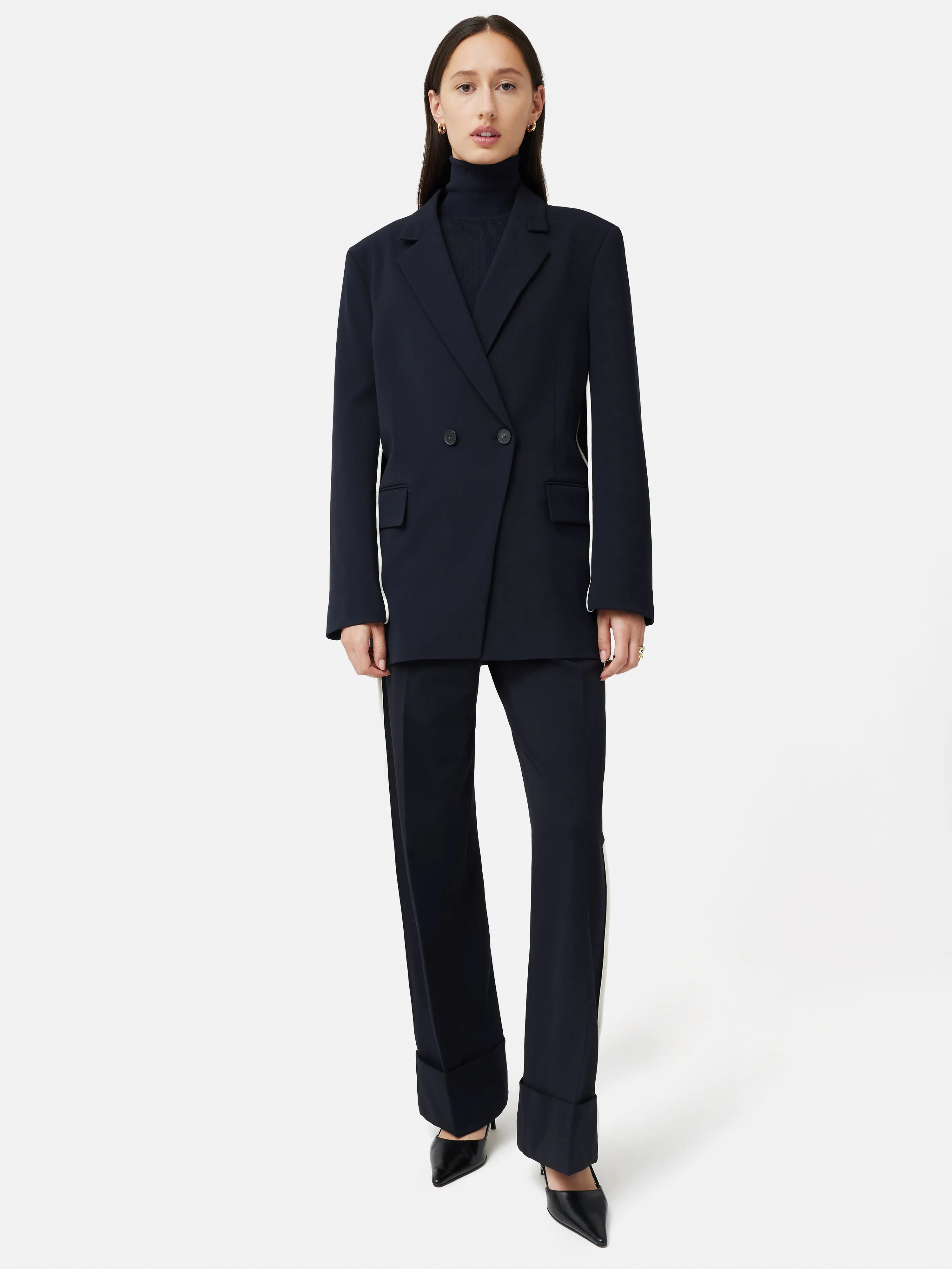 Piped Detail Trouser | Navy sold by Jigsaw product image thumbnail 3