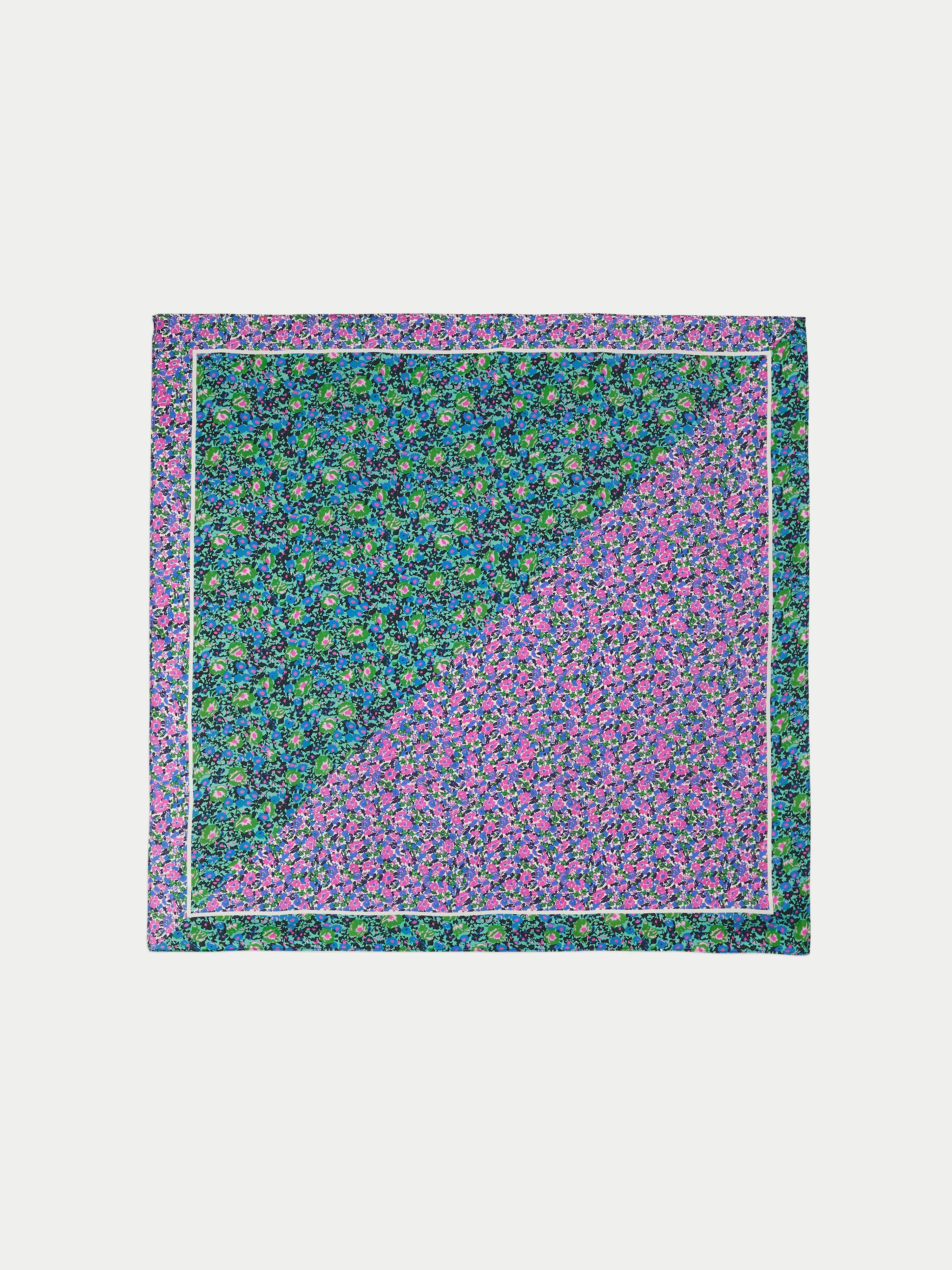 Vintage Poppy Mix Silk Scarf | Blue sold by Jigsaw product image thumbnail 4