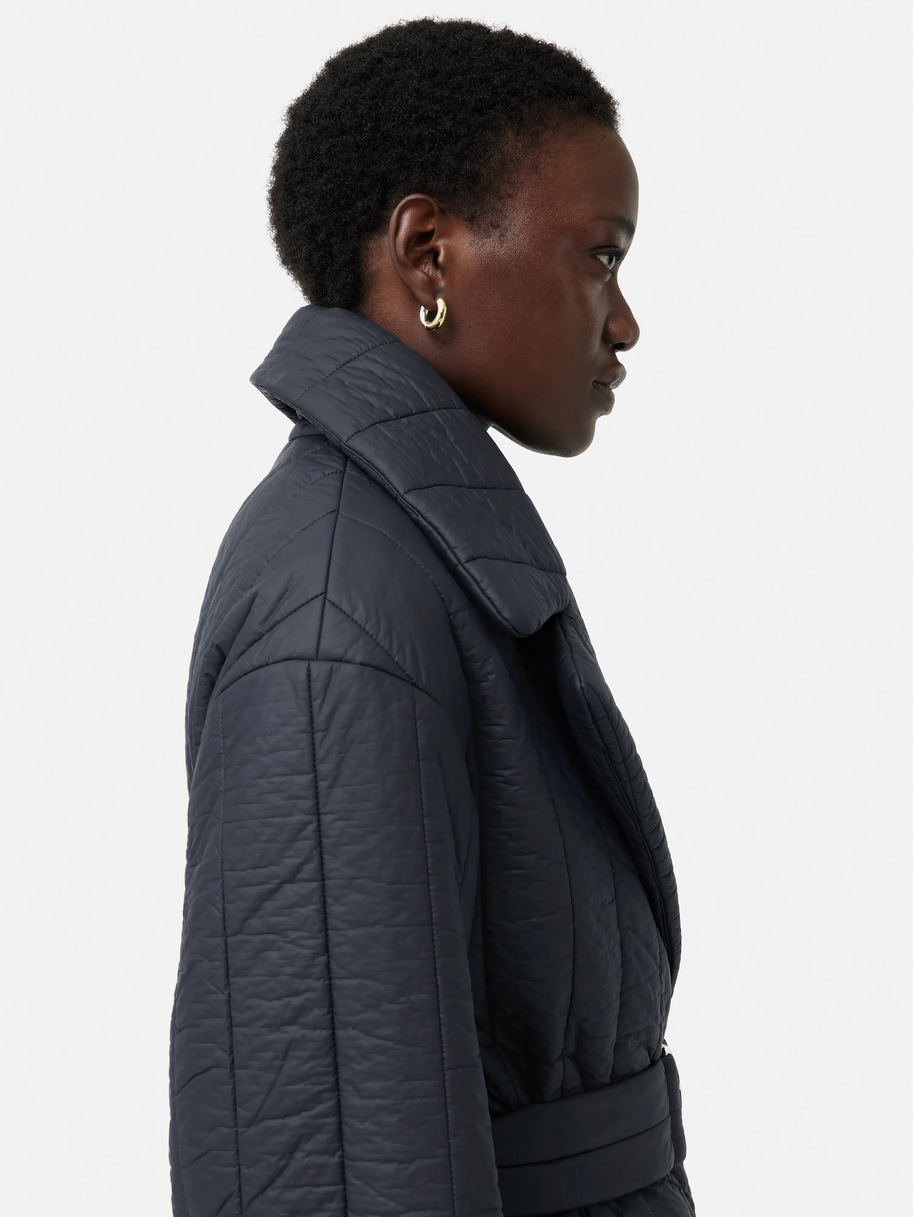 Freya Quilted Puffer Coat | Navy sold by Jigsaw product image thumbnail 4