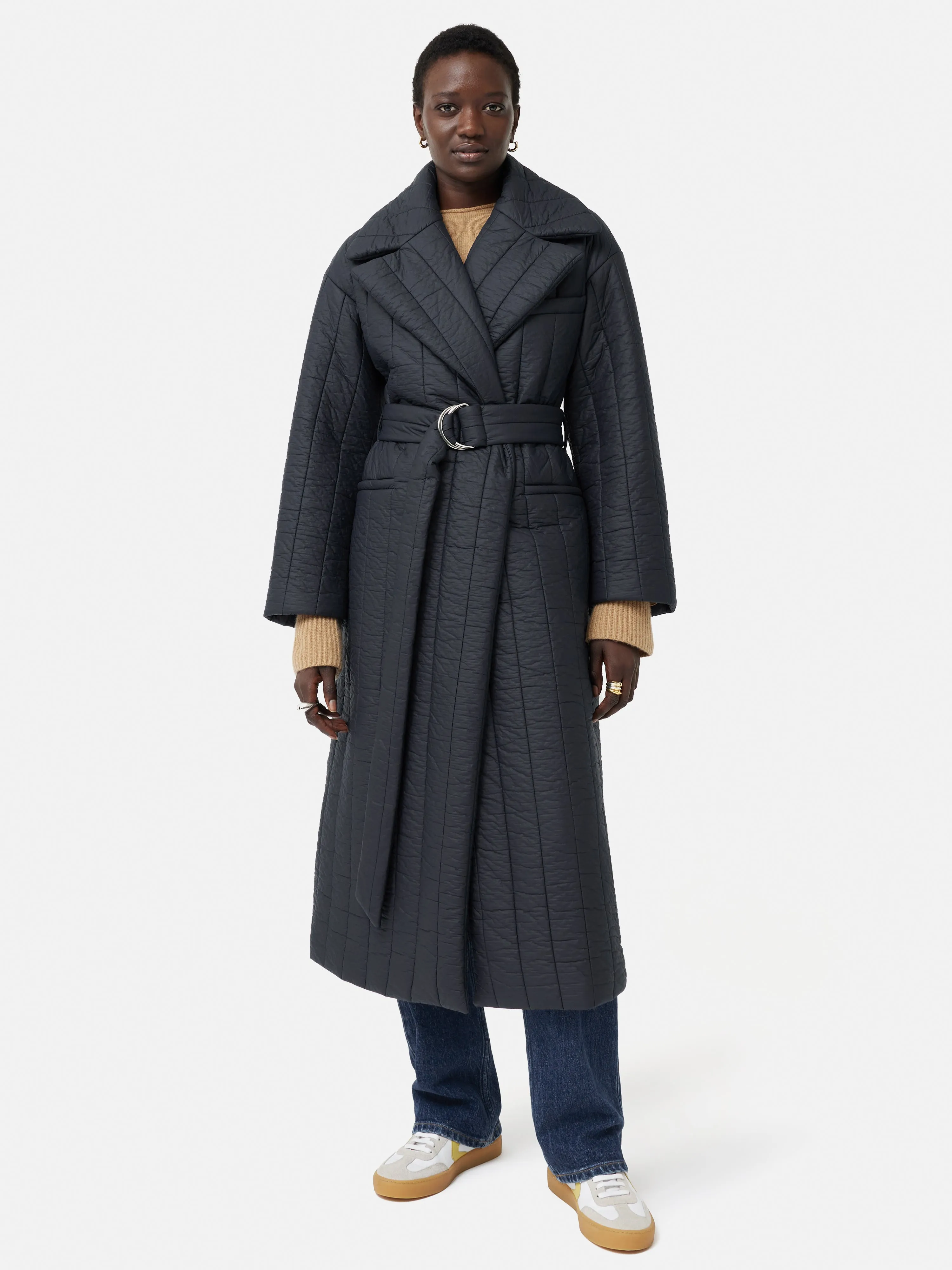 Freya Quilted Puffer Coat | Navy sold by Jigsaw product image thumbnail 3