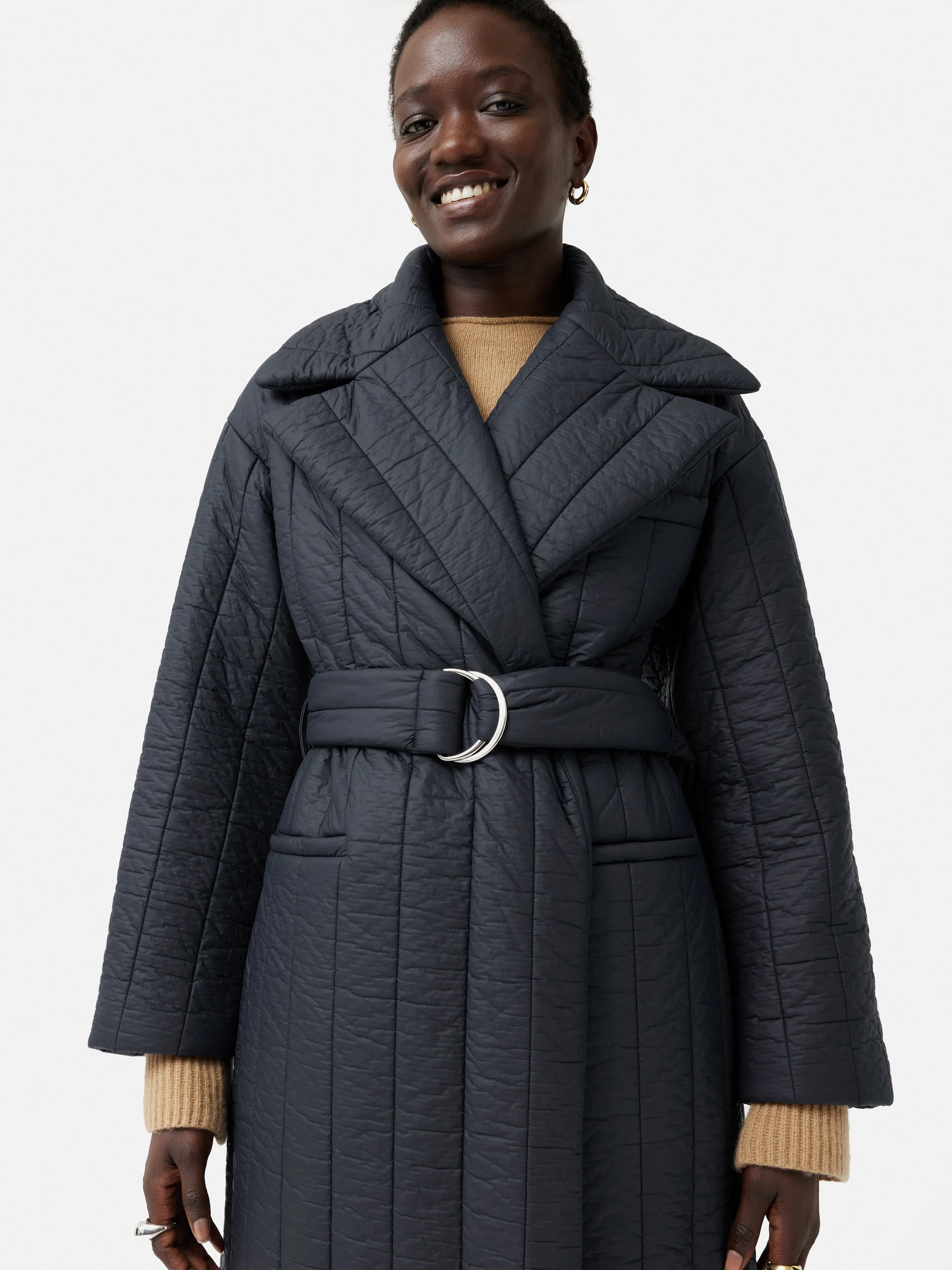 Freya Quilted Puffer Coat | Navy sold by Jigsaw product image thumbnail 2