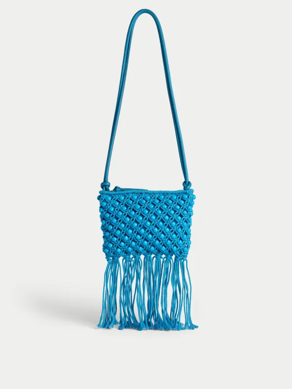 Brennan String Crossbody Bag | Blue sold by Jigsaw